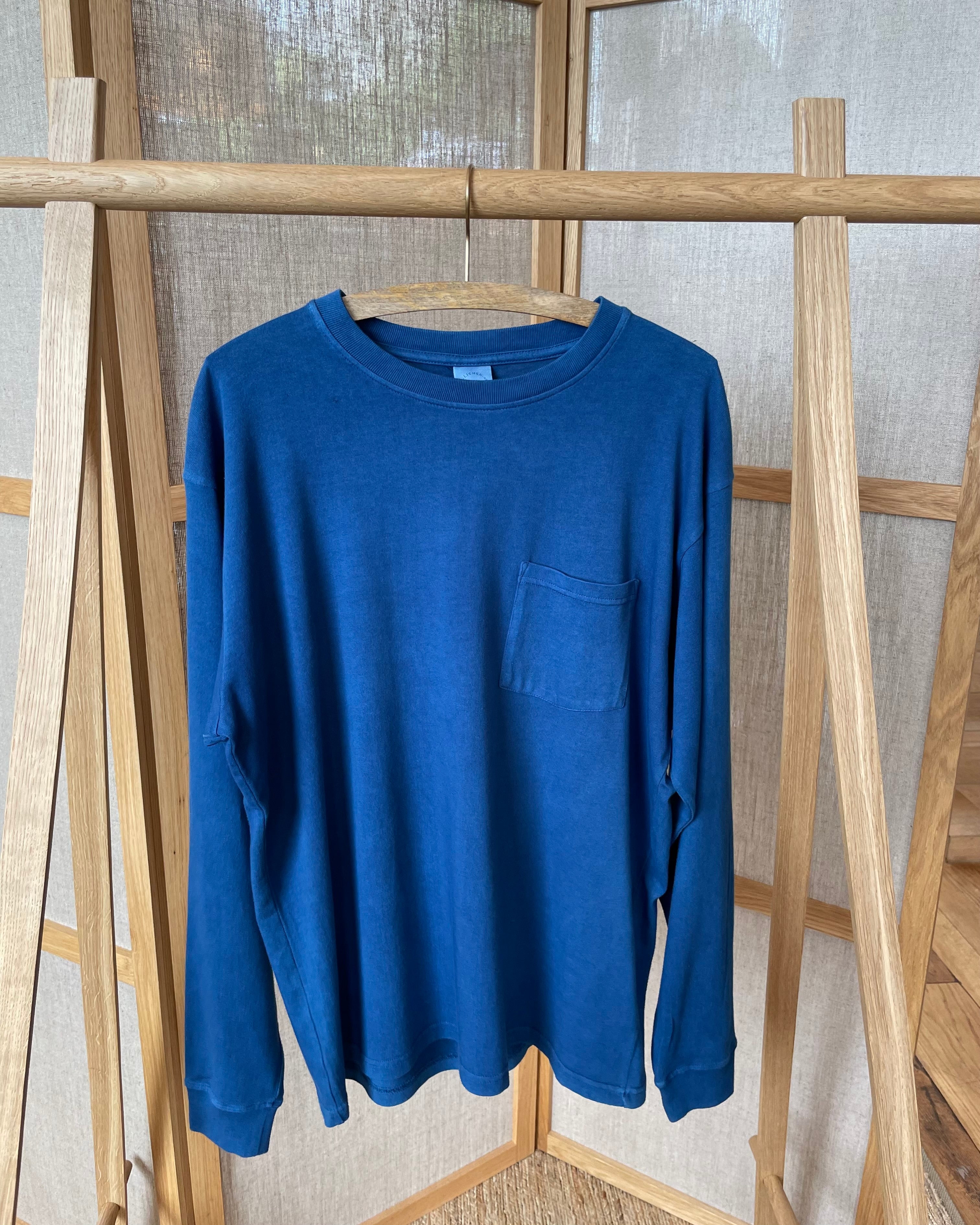 LICHEN GOODS - Cotton Long-sleeve T-Shirt | Organic Indigo Hand-dyed - Tempo