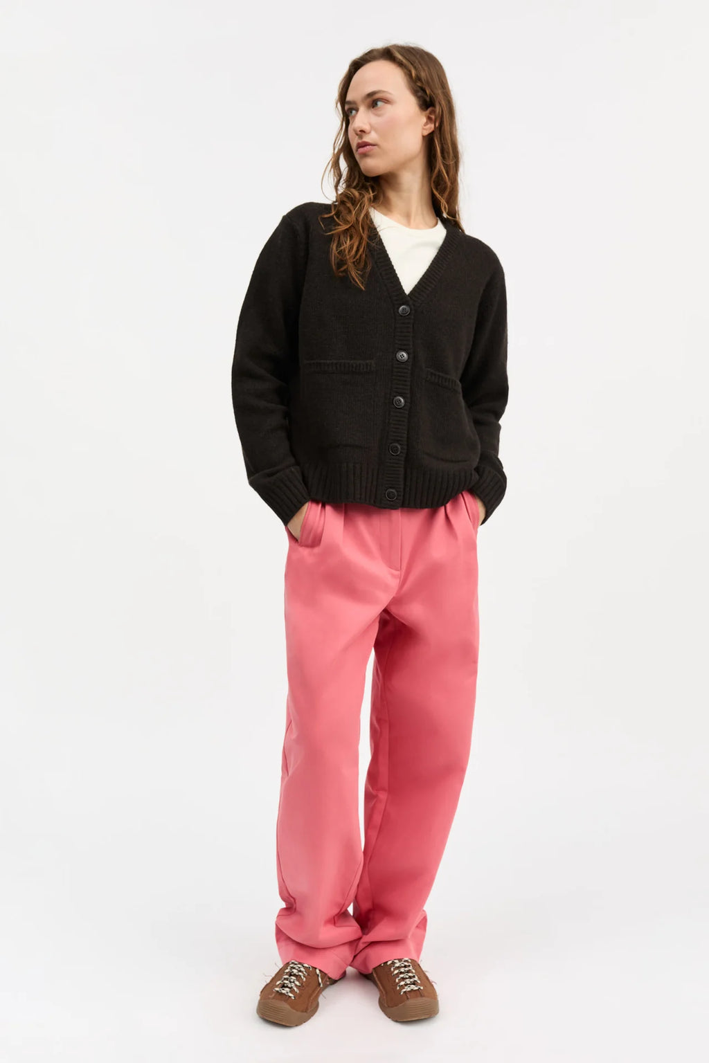 SKALL STUDIO - Beti Merino Wool Cardigan in Deep Brown - Tempo