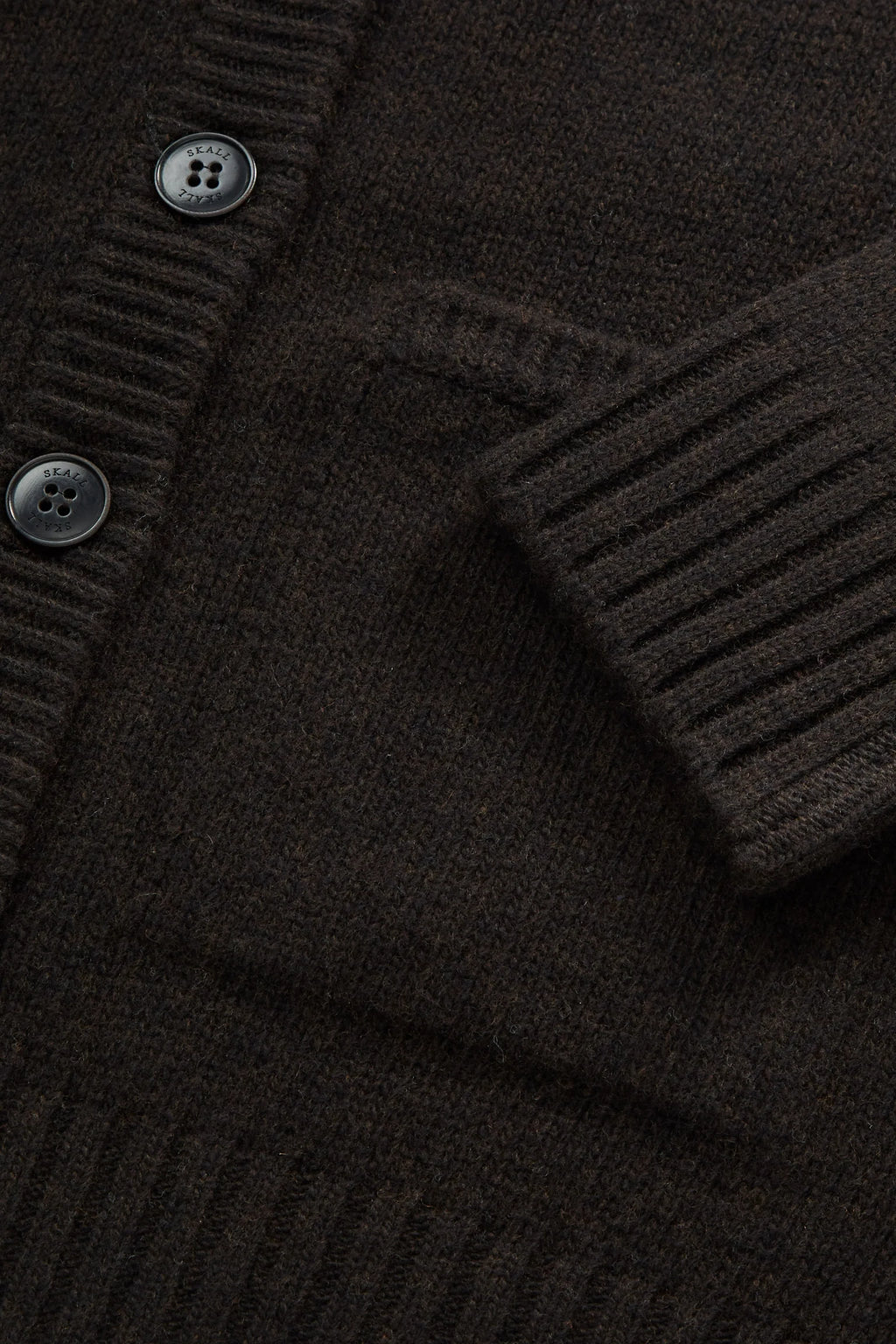 SKALL STUDIO - Beti Merino Wool Cardigan in Deep Brown - Tempo