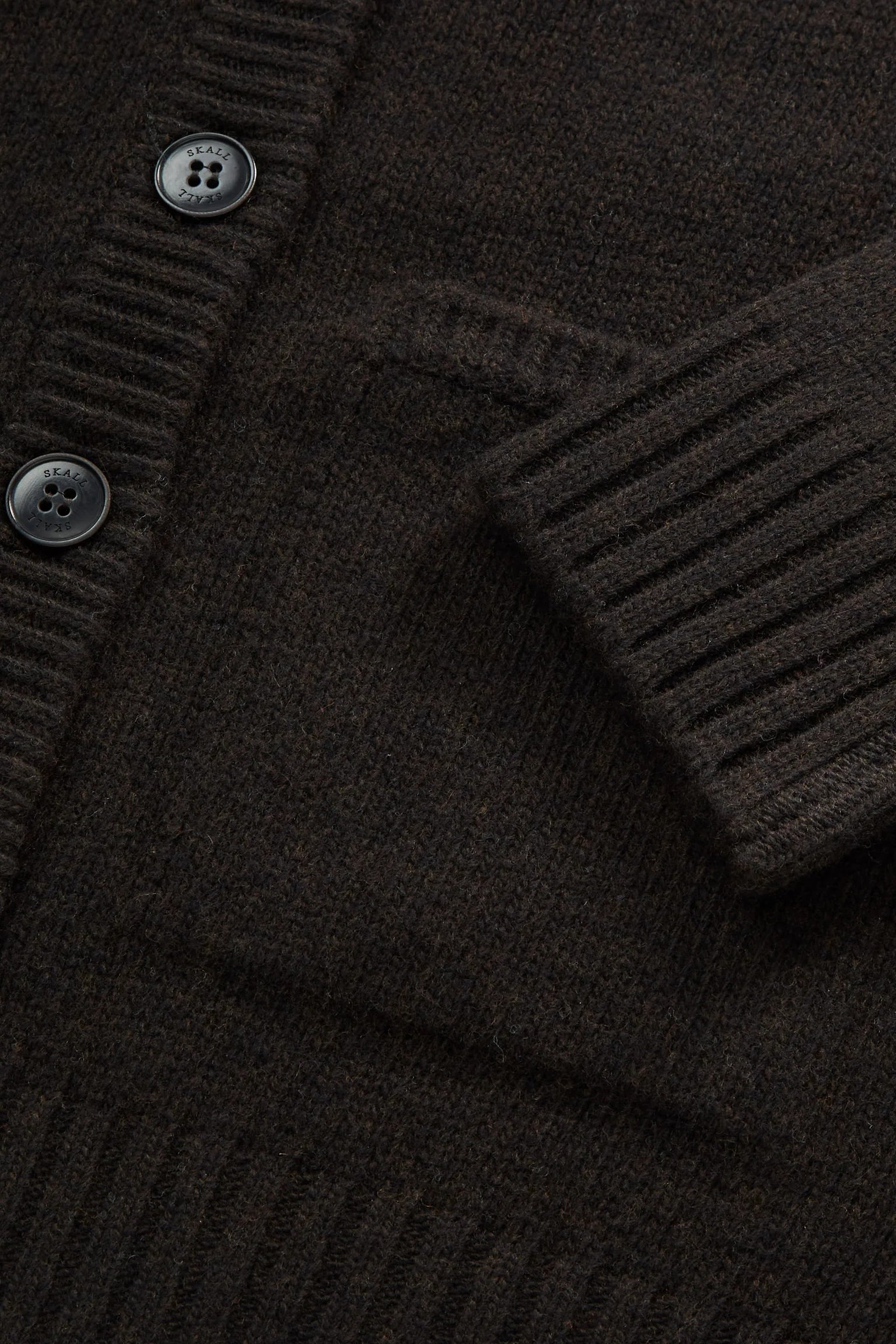 SKALL STUDIO - Beti Merino Wool Cardigan in Deep Brown - Tempo