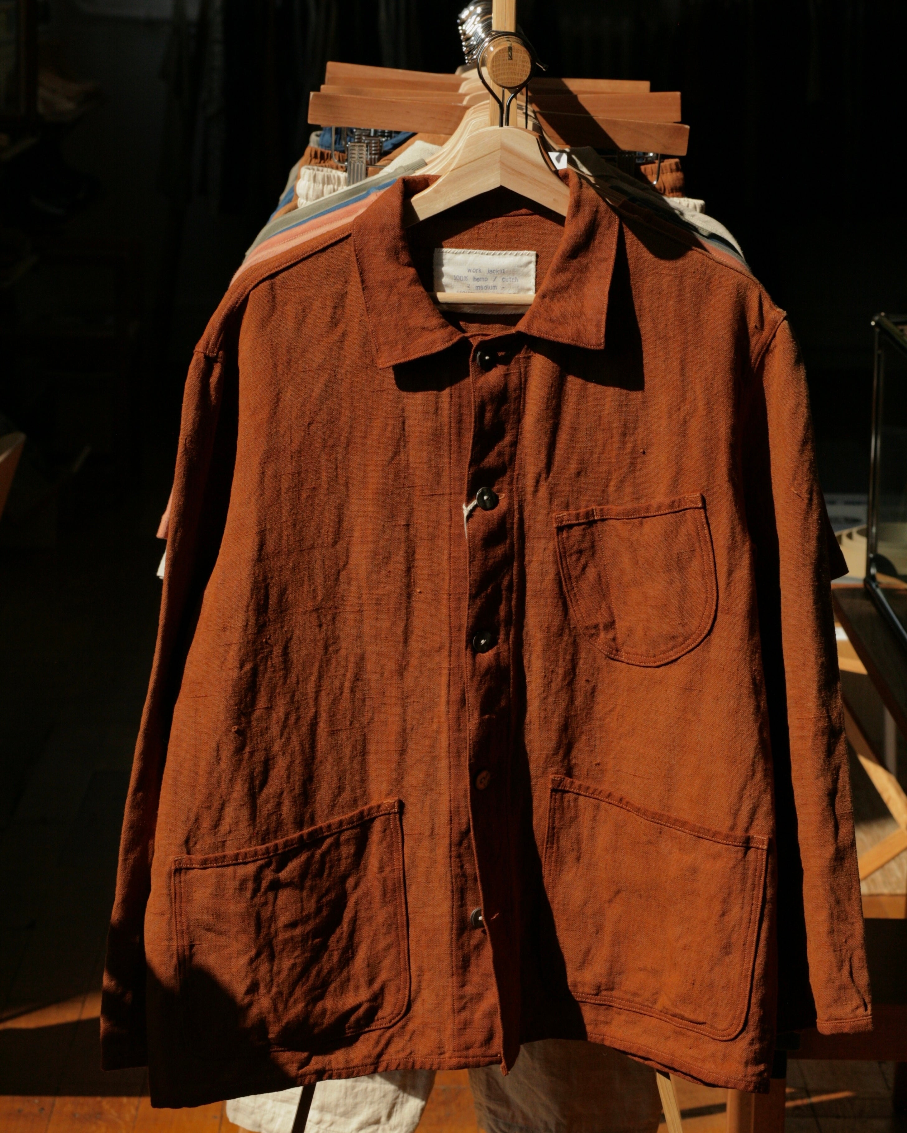 LICHEN GOODS X TEMPO - Cutch Hand-Dyed Hemp Work Jacket - Tempo