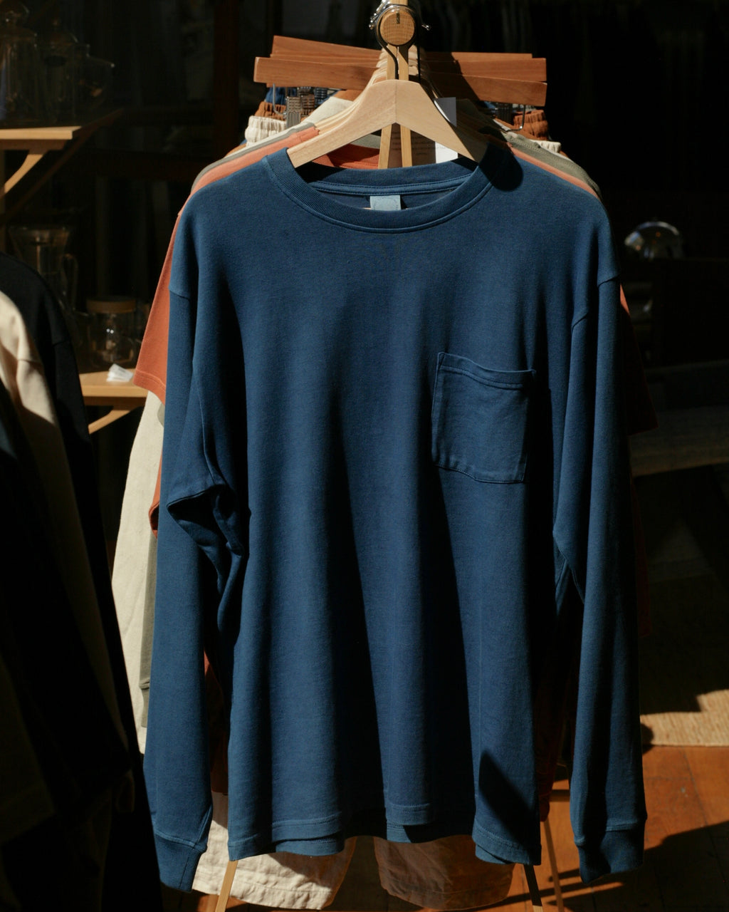 LICHEN GOODS - Cotton Long-sleeve T-Shirt | Organic Indigo Hand-dyed - Tempo