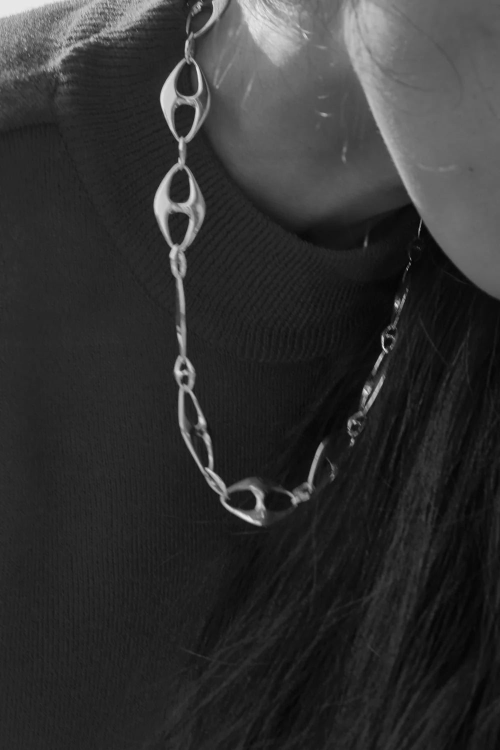 COLDFRAME - Handcrafted 925 CF Large Anchor Chain Necklace - Tempo