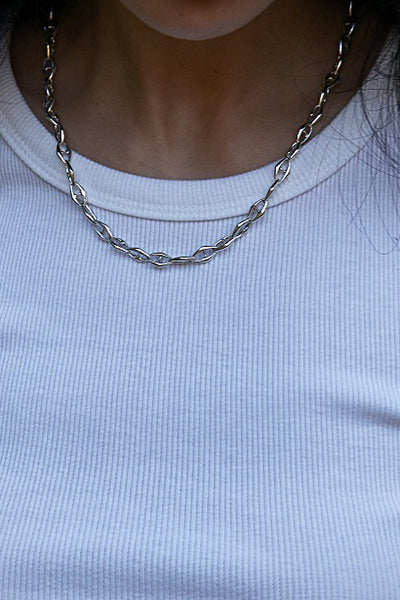 COLDFRAME - Handcrafted 925 CF Small Anchor Chain Necklace - Tempo