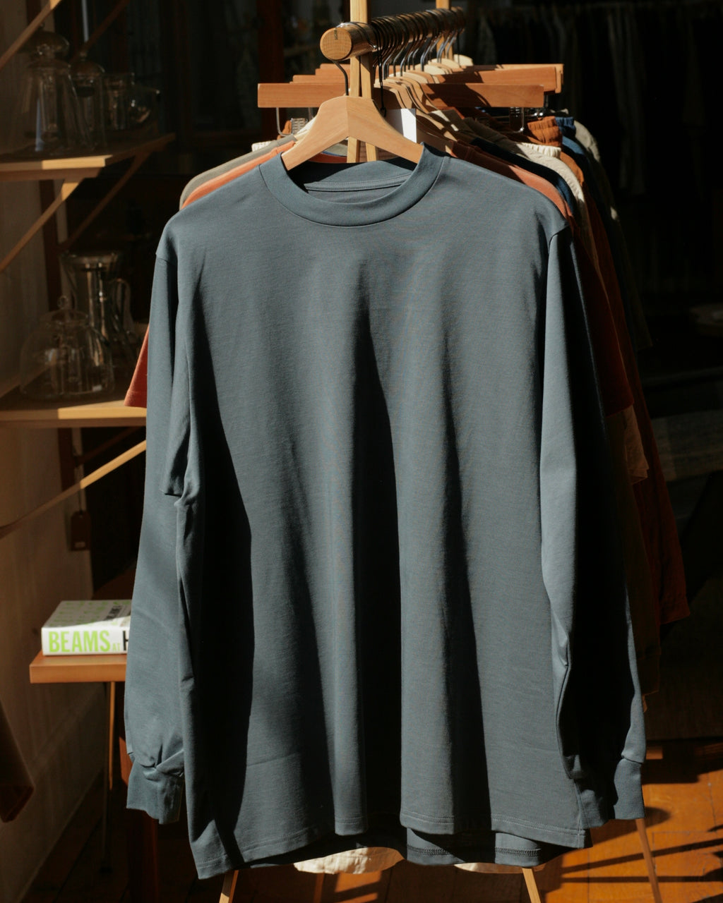 POSTALCO - Crew Neck T Long Organic Twin Jersey | Blue Gray - Tempo