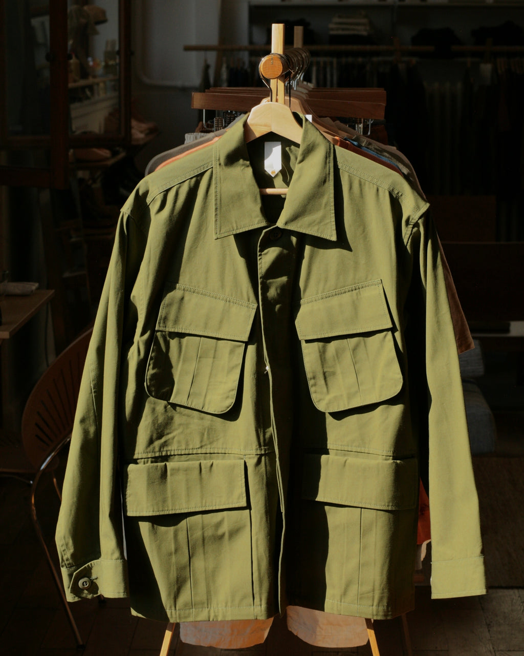 "Over Jacket" en Drill Coton Haute Densité Olive