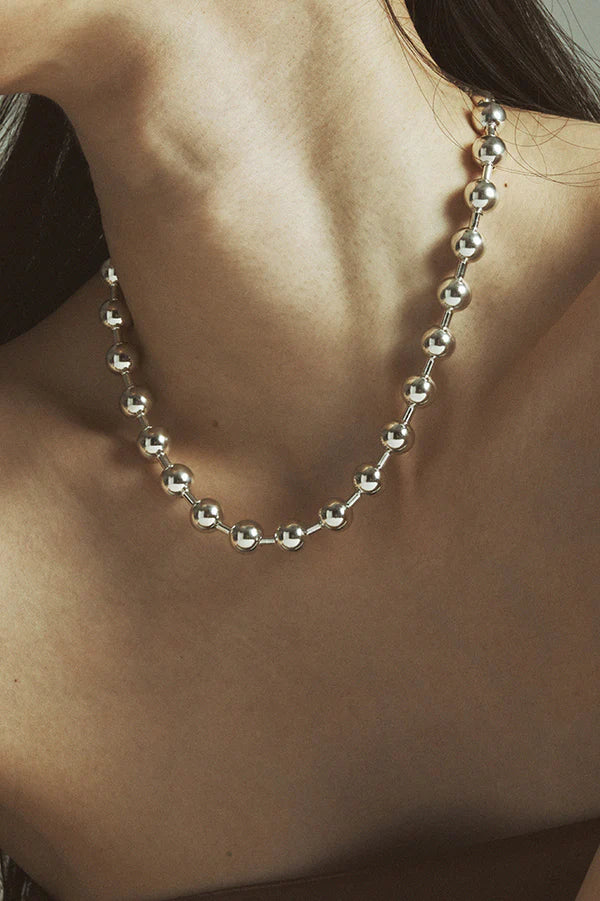 COLDFRAME - Handcrafted 925 Silver Cherishing Moment Ball Necklace - Tempo