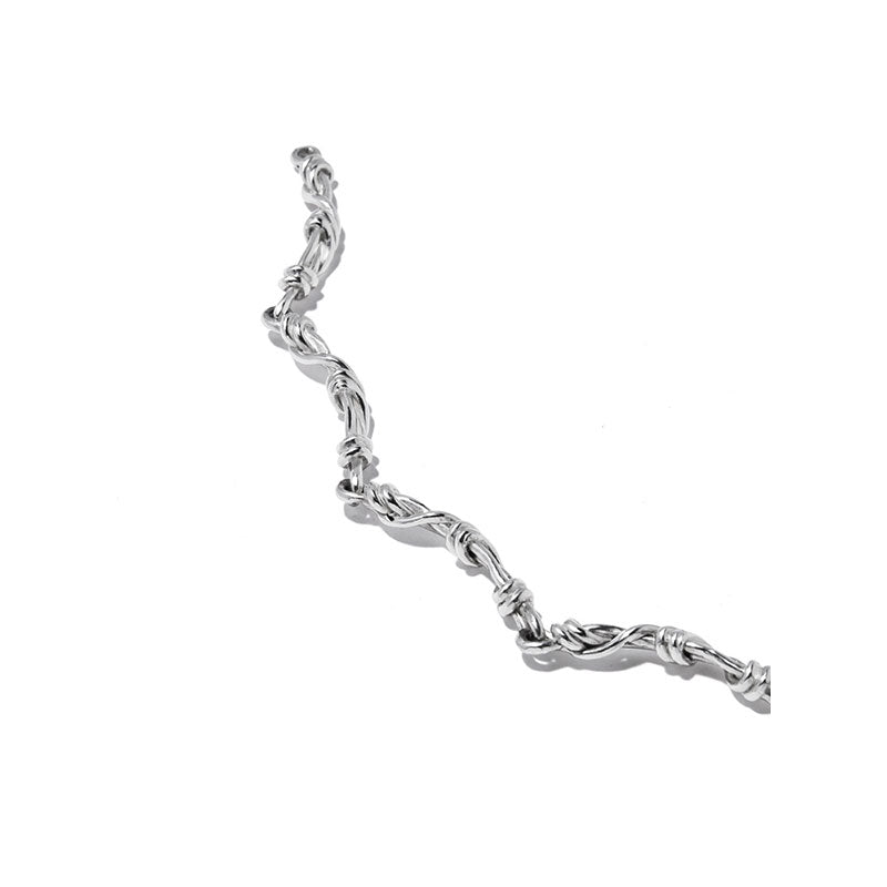 Hand-Crafted 925 Silver Gordian knot Chain Bracelet