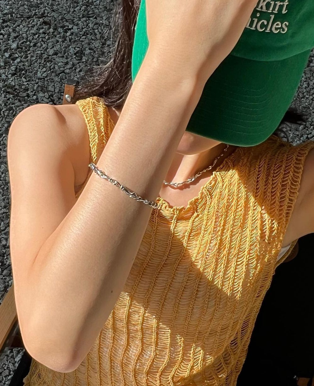 COLDFRAME - Handcrafted 925 Silver Gordian knot Chain Bracelet - Tempo