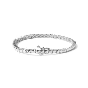 COLD FRAME Hand-Crafted 925 Silver Diamond Tennis Bracelet M TEMPO DESIGN STORE