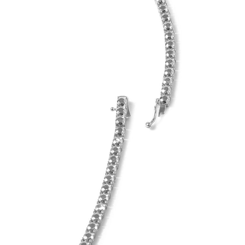 COLD FRAME Hand-Crafted 925 Silver Diamond Tennis Bracelet M TEMPO DESIGN STORE