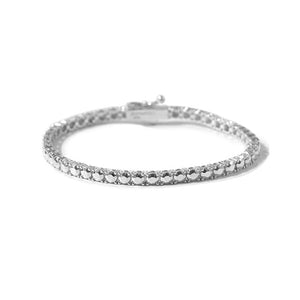 COLD FRAME Hand-Crafted 925 Silver Diamond Tennis Bracelet M TEMPO DESIGN STORE