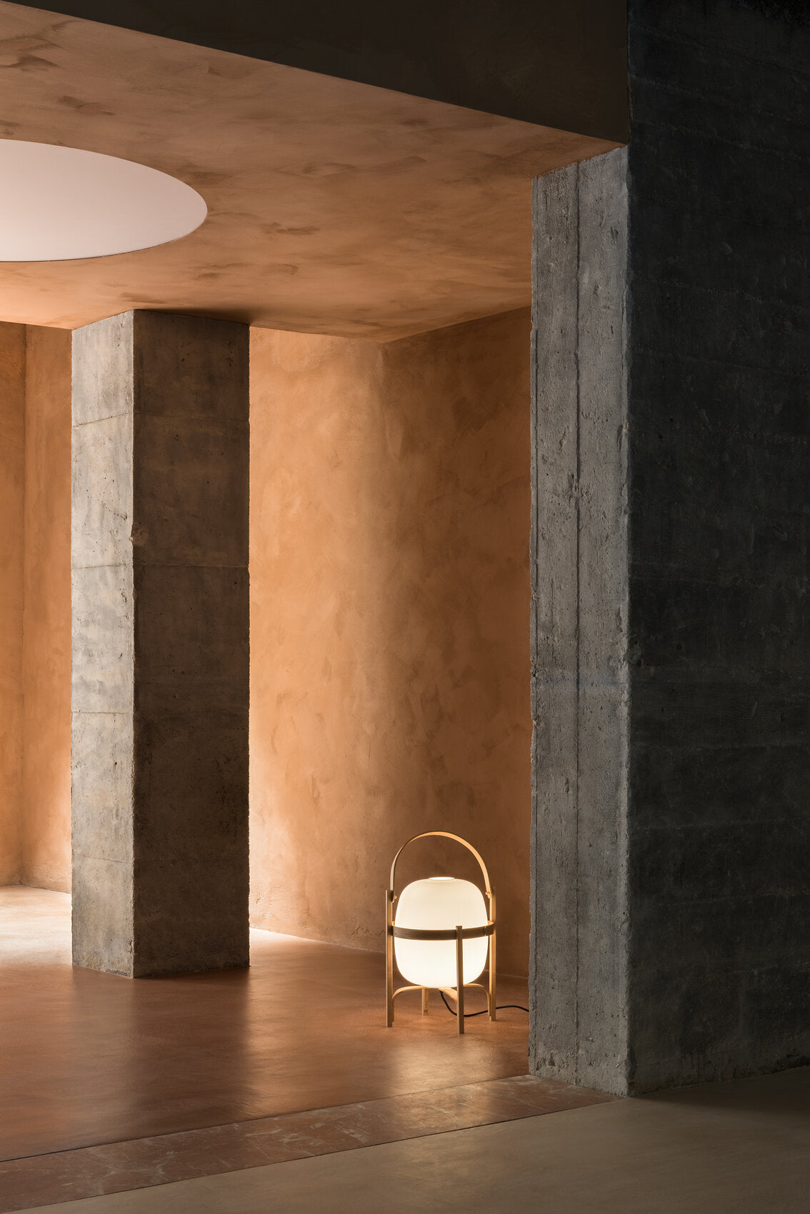 Cesta Cherry Wood Lampshade in White Opal Glass - Tempo