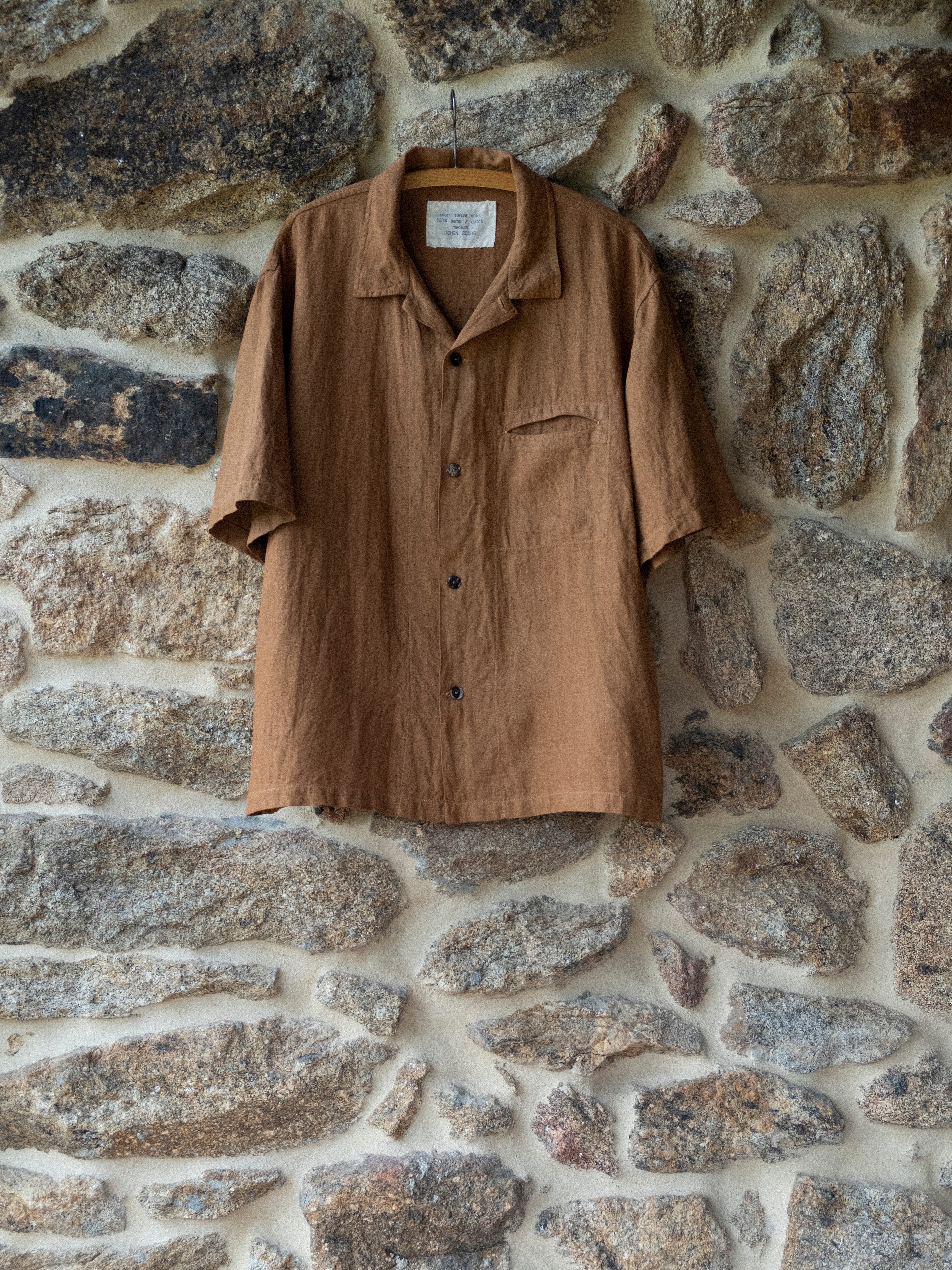 Cutch Hand-Dyed Hemp Short-Sleeve Shirt - Tempo