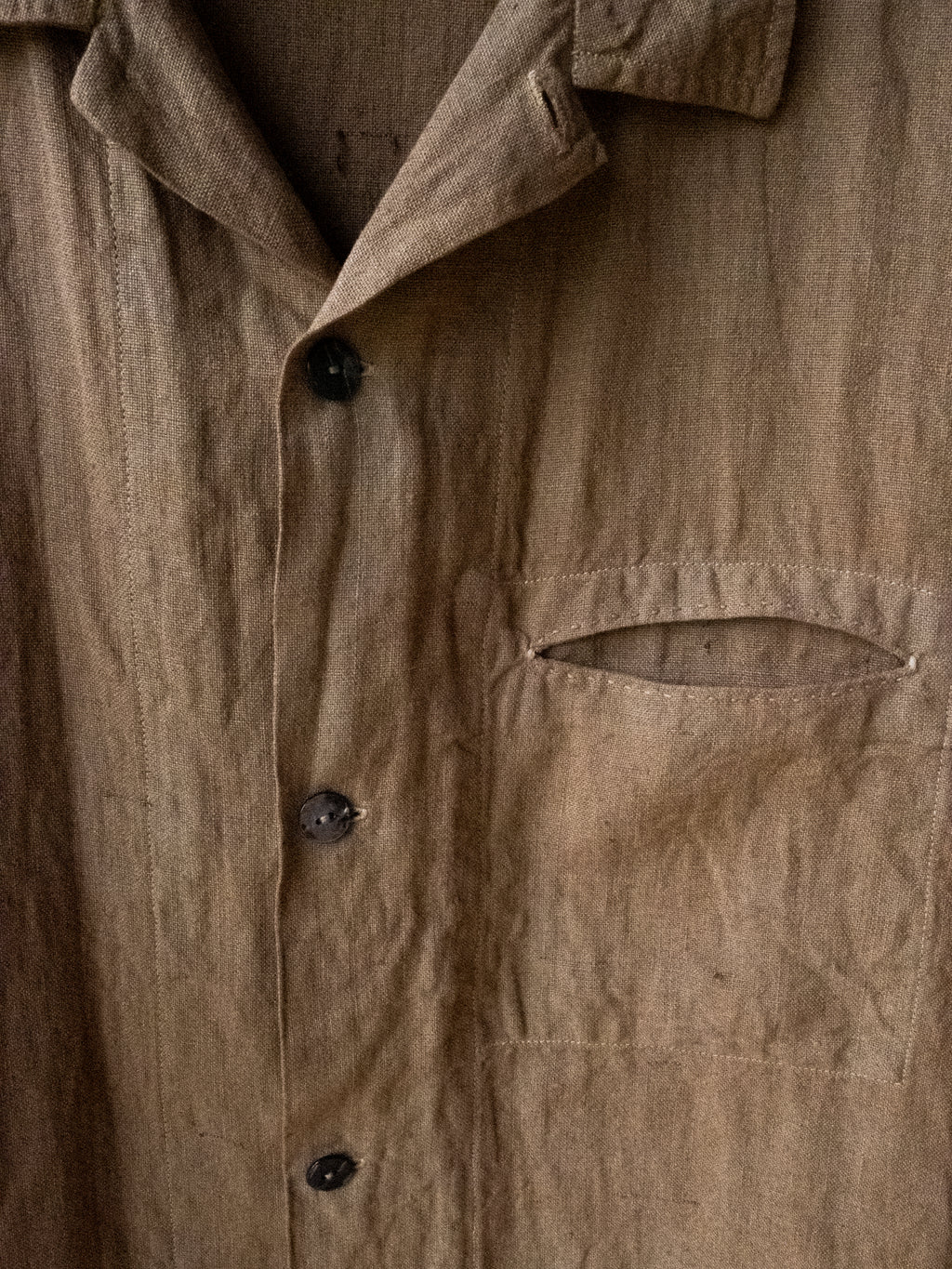 Cutch Hand-Dyed Hemp Short-Sleeve Shirt - Tempo