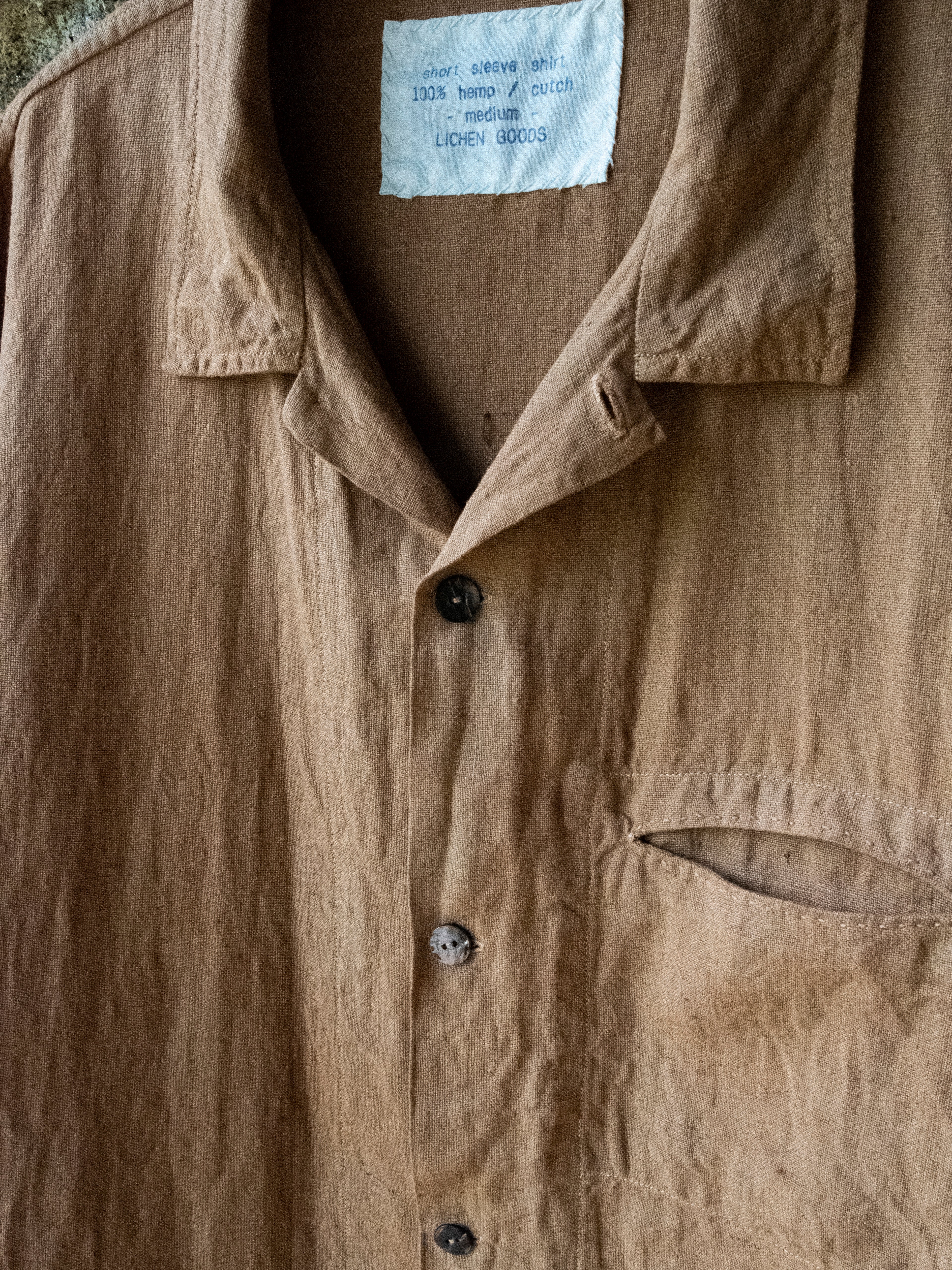 Cutch Hand-Dyed Hemp Short-Sleeve Shirt - Tempo