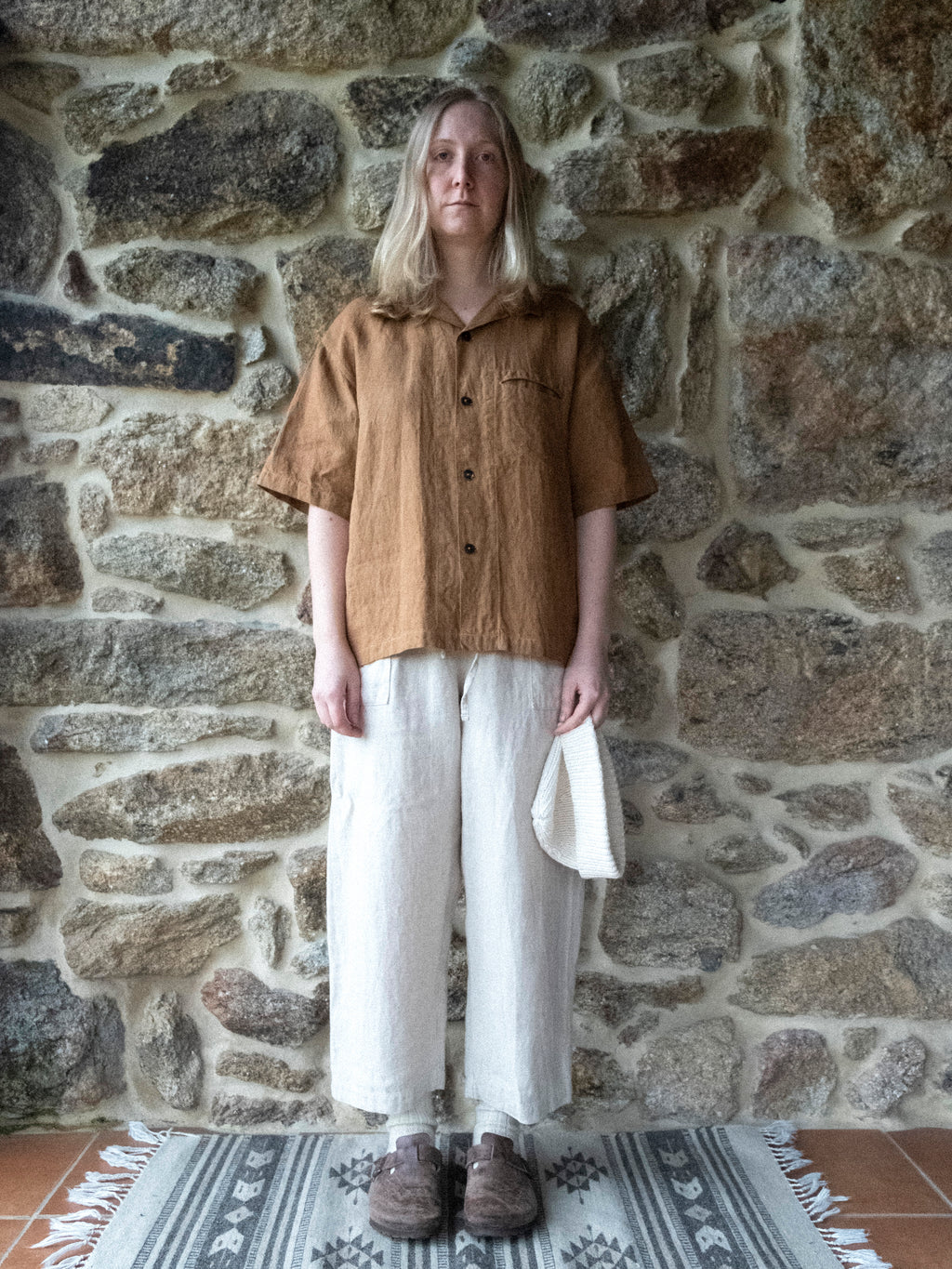 Cutch Hand-Dyed Hemp Short-Sleeve Shirt - Tempo