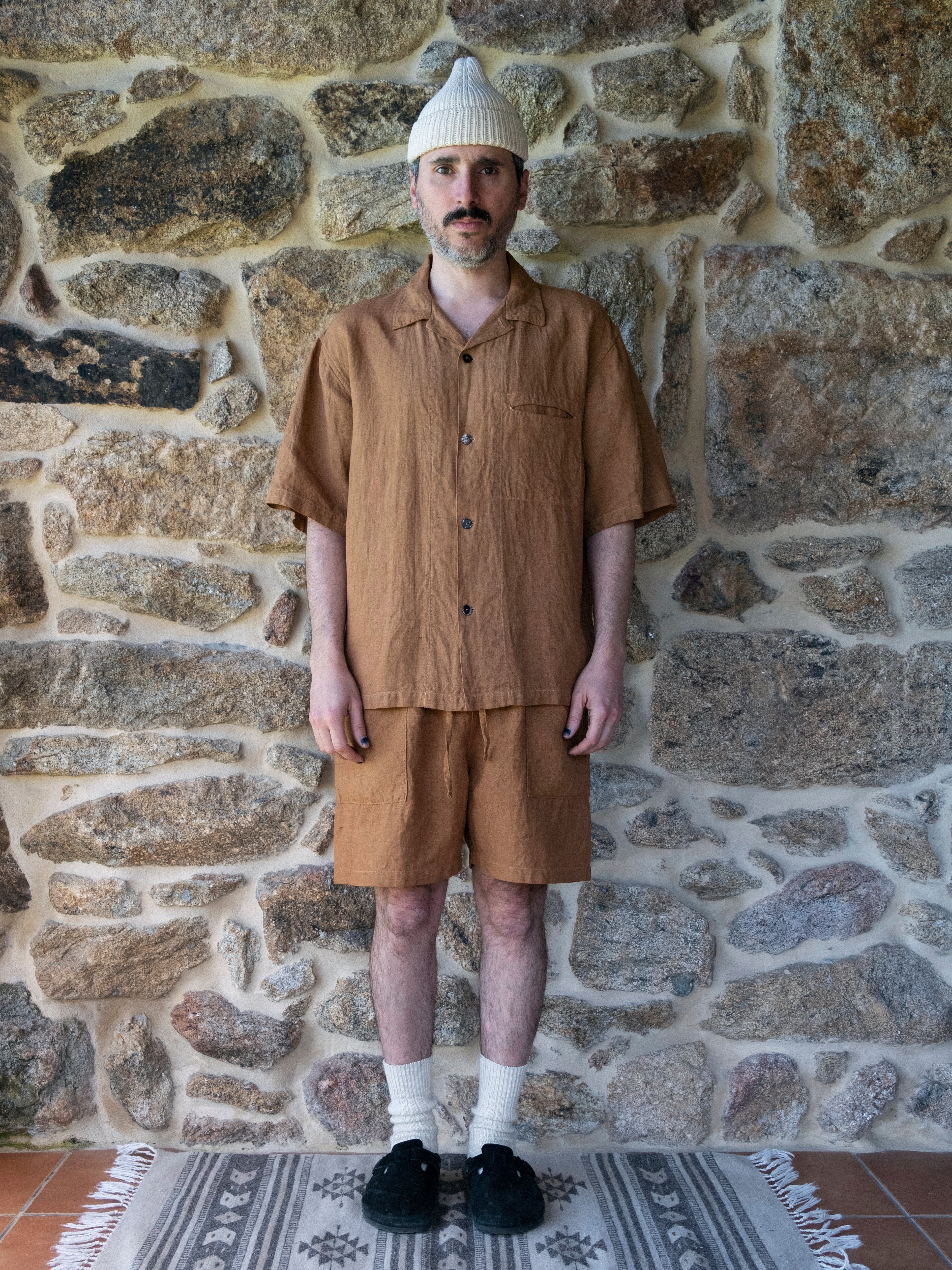 Cutch Hand-Dyed Hemp Short-Sleeve Shirt - Tempo