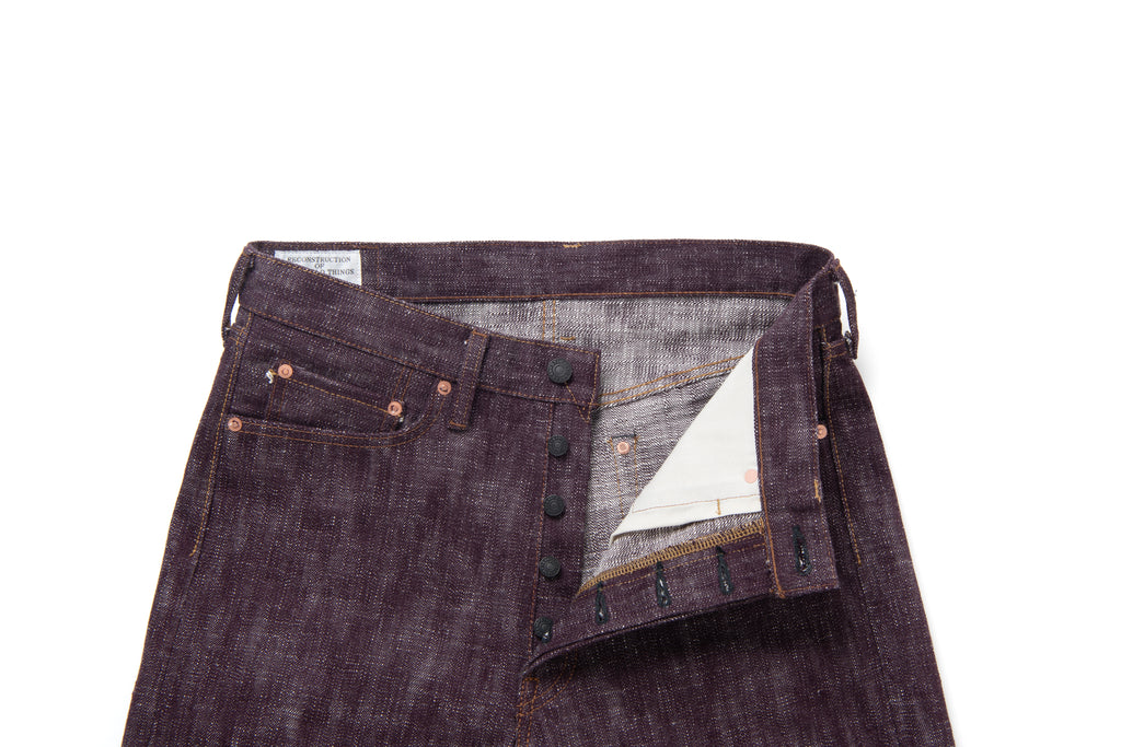 STUDIO D'ARTISAN - Pre-Order: FUTA AI Indigo & Madder Dyed 16oz. Selvedge Jeans - Regular Straight - Tempo