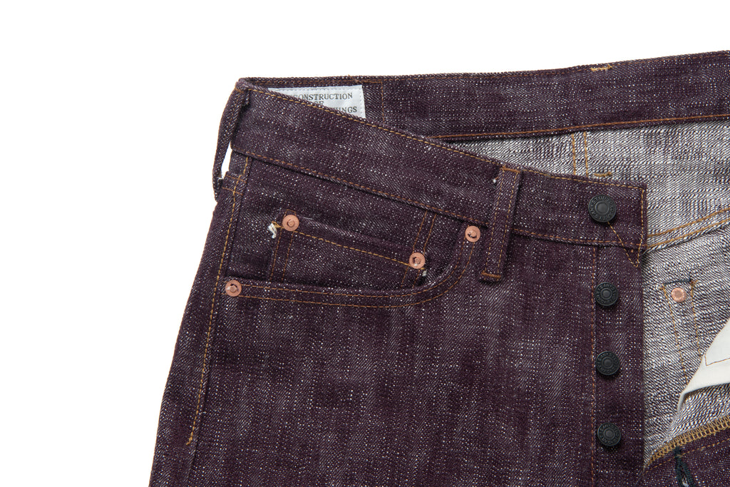 STUDIO D'ARTISAN - Pre-Order: FUTA AI Indigo & Madder Dyed 16oz. Selvedge Jeans - Regular Straight - Tempo