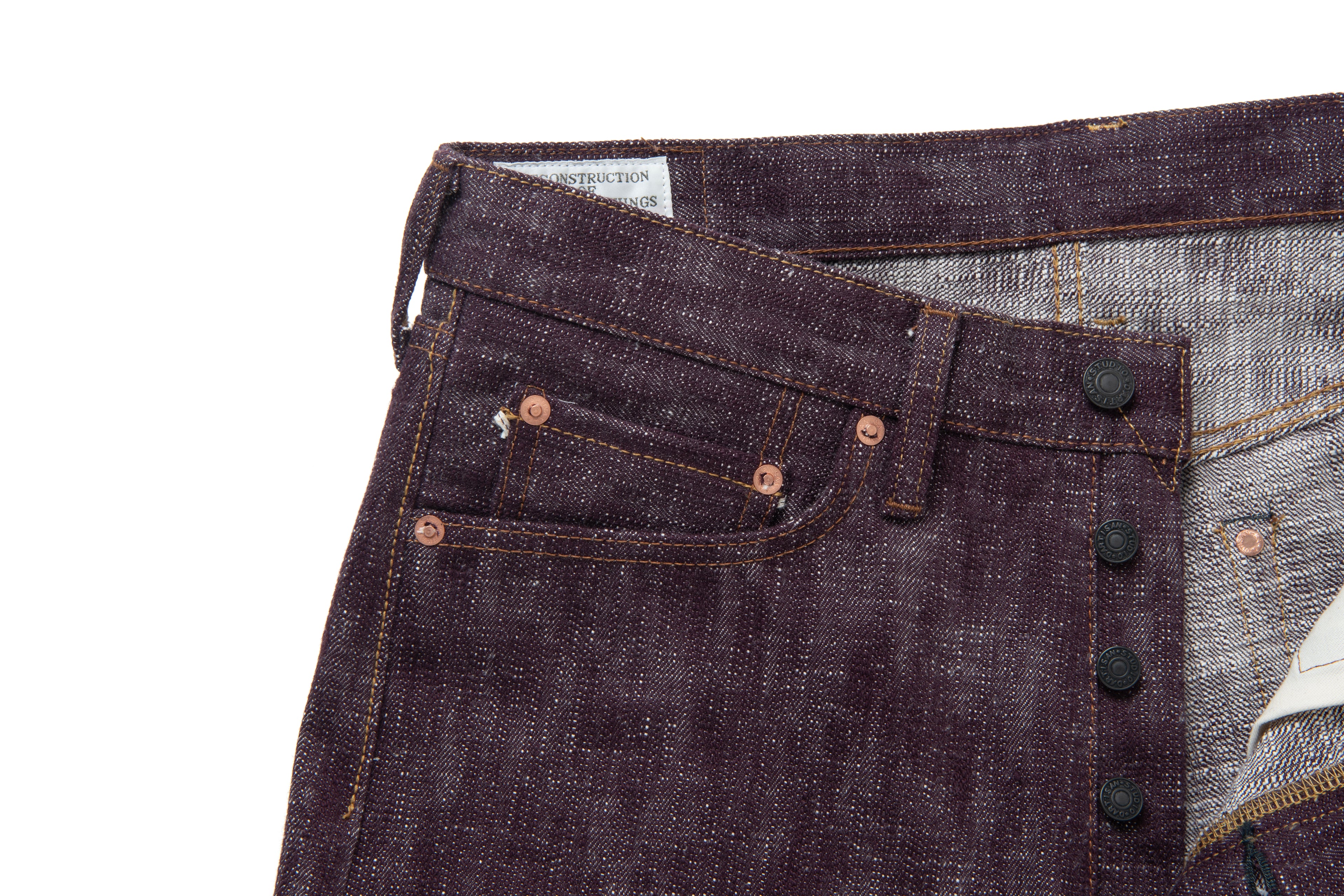 STUDIO D'ARTISAN - Pre-Order: FUTA AI Indigo & Madder Dyed 16oz. Selvedge Jeans - Regular Straight - Tempo