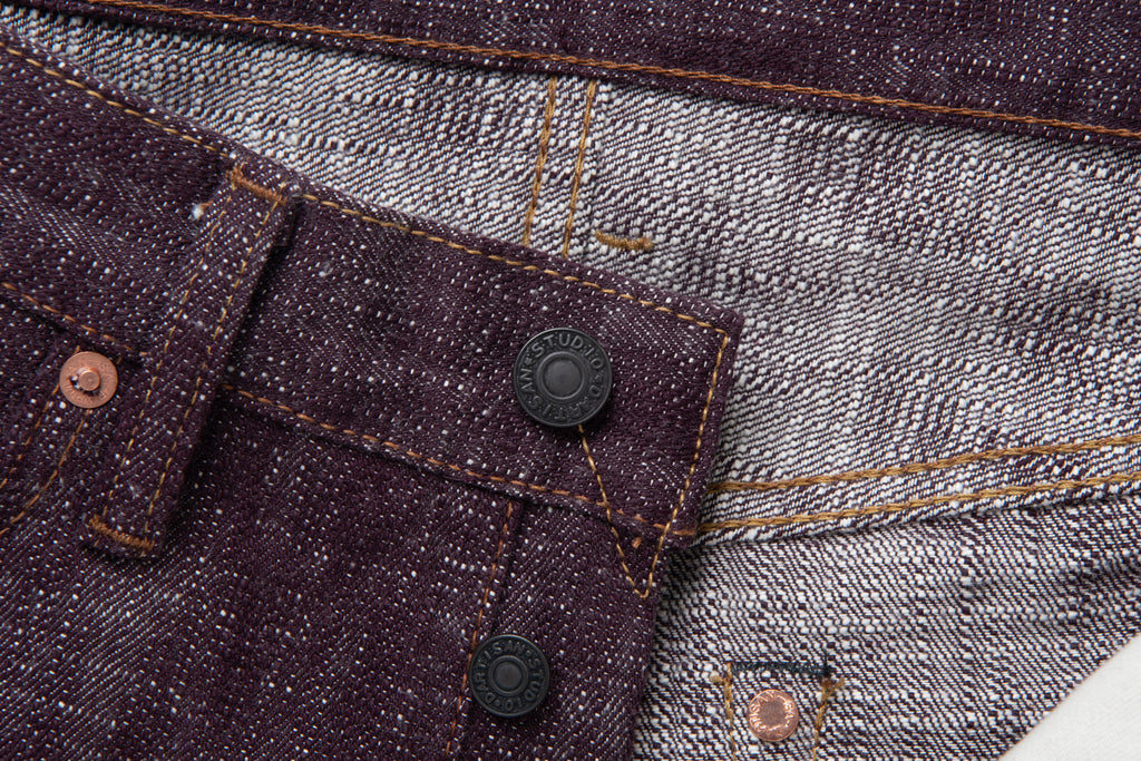 STUDIO D'ARTISAN - Pre-Order: FUTA AI Indigo & Madder Dyed 16oz. Selvedge Jeans - Regular Straight - Tempo