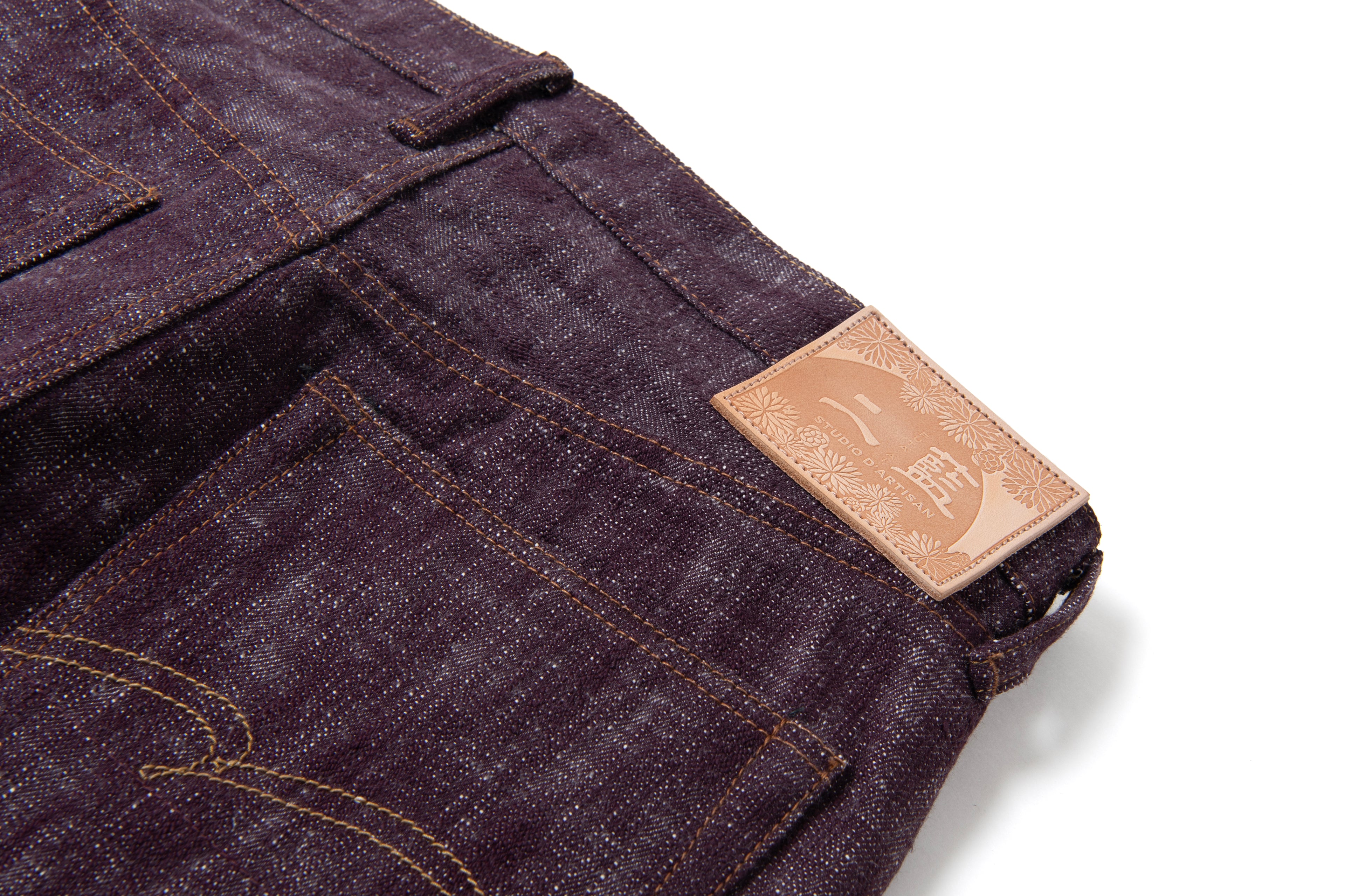 STUDIO D'ARTISAN - Pre-Order: FUTA AI Indigo & Madder Dyed 16oz. Selvedge Jeans - Regular Straight - Tempo