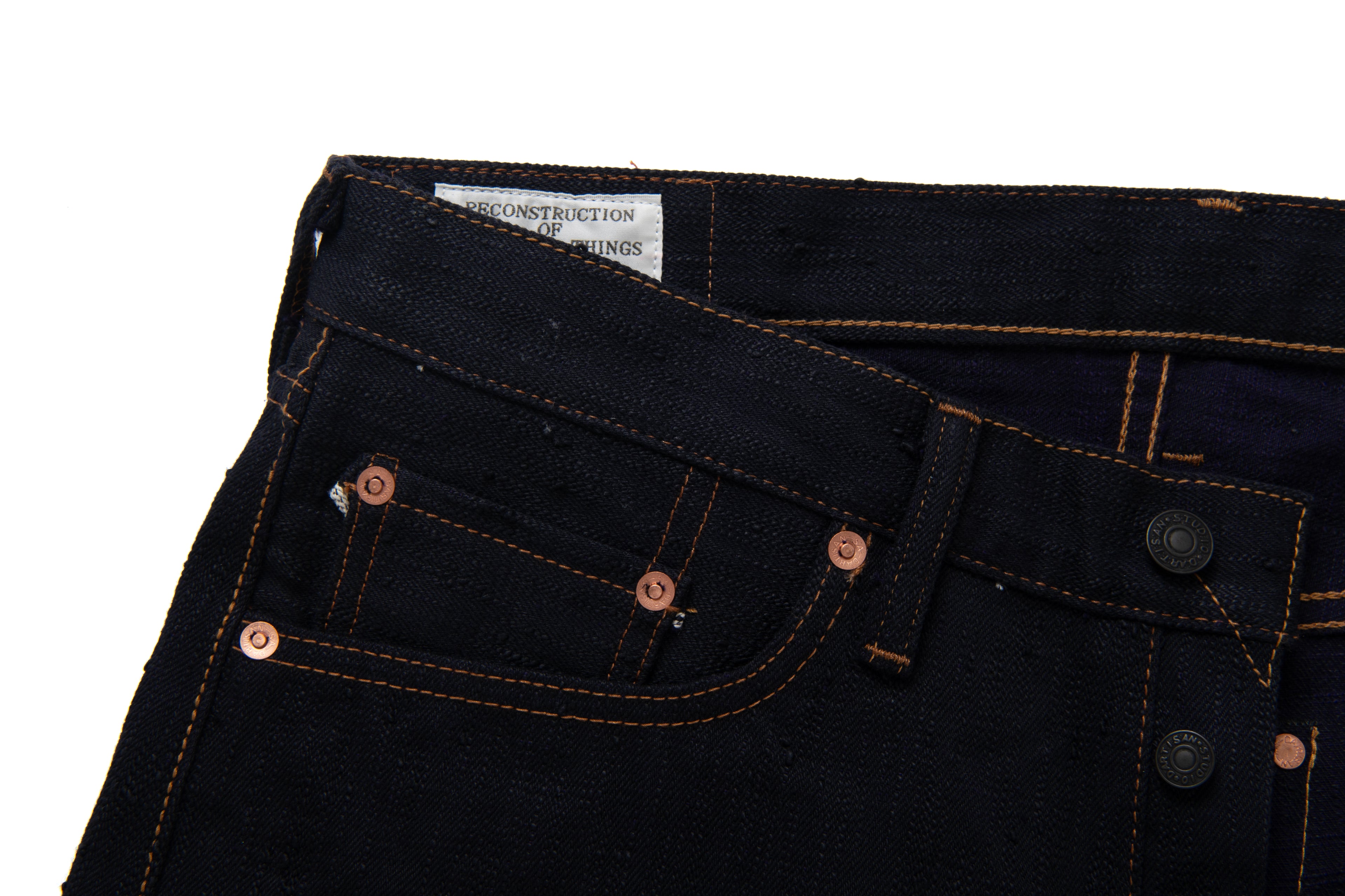STUDIO D'ARTISAN - Pre-Order: KARASU Indigo Sumi Ink 15oz Selvedge Denim Jeans - Regular Straight - Tempo