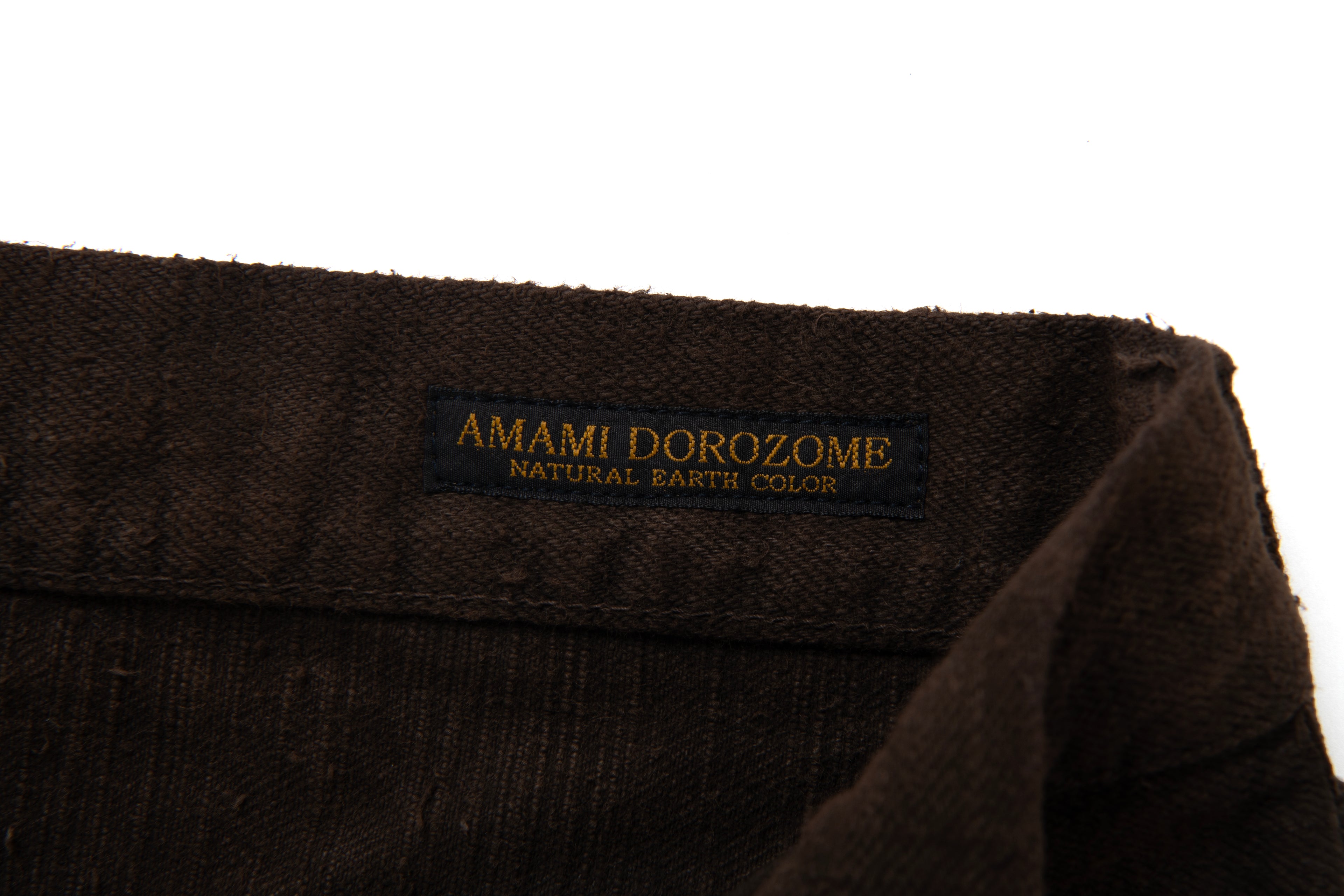 STUDIO D'ARTISAN - Pre-Order: Amami Mud Dyed 15oz. GL3 Selvedge Denim Jeans - Regular Straight - Dark Brown - Tempo