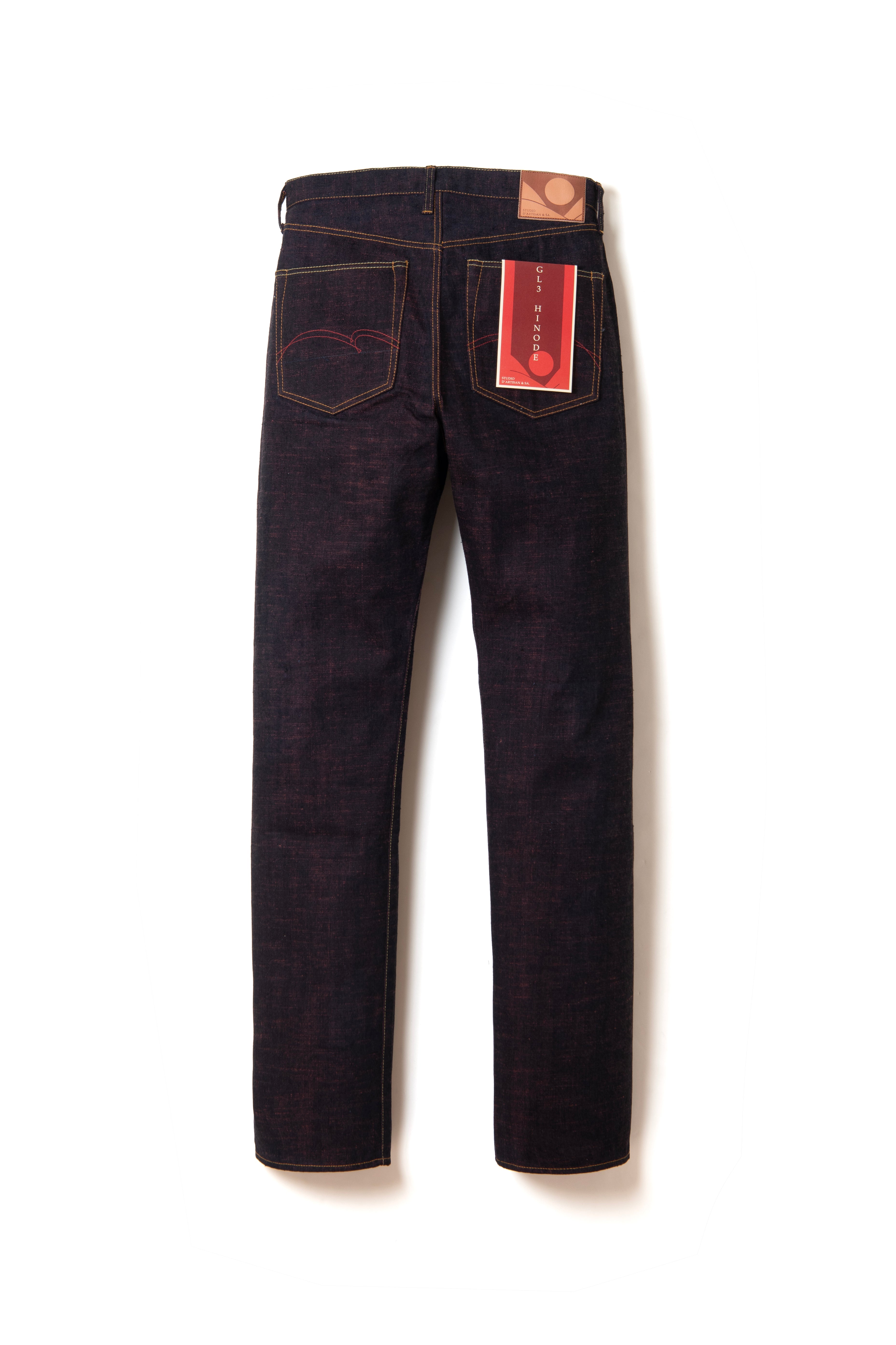 STUDIO D'ARTISAN - PRE-ORDER: GL3 HINODE 15OZ SELVEDGE JEANS MADDER ROOT DYED - REGULAR STRAIGHT D1927 - Tempo