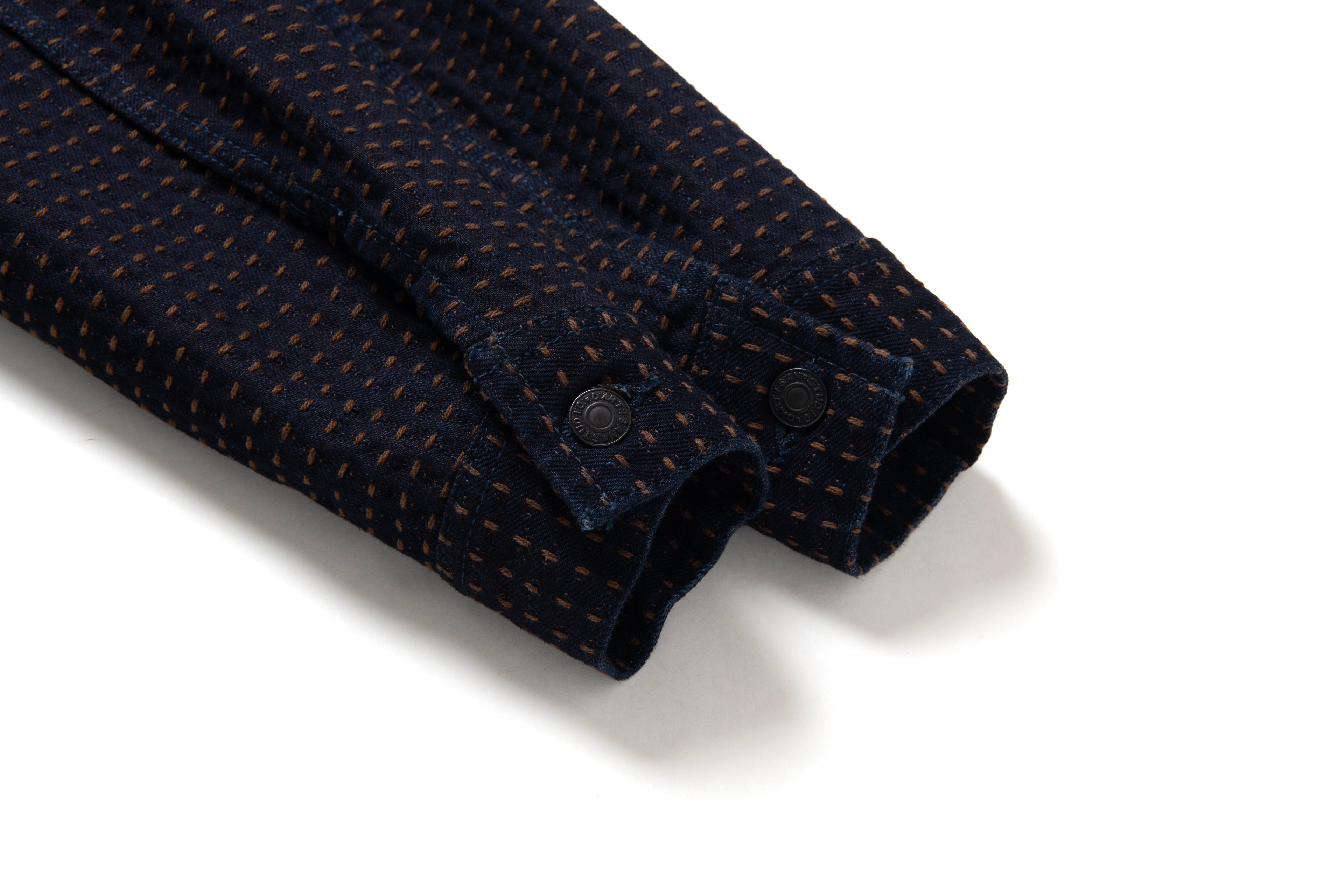 STUDIO D'ARTISAN - Kakishibu Sashiko 15oz. Kakishibu x Indigo Denim Jacket D4608 - Tempo