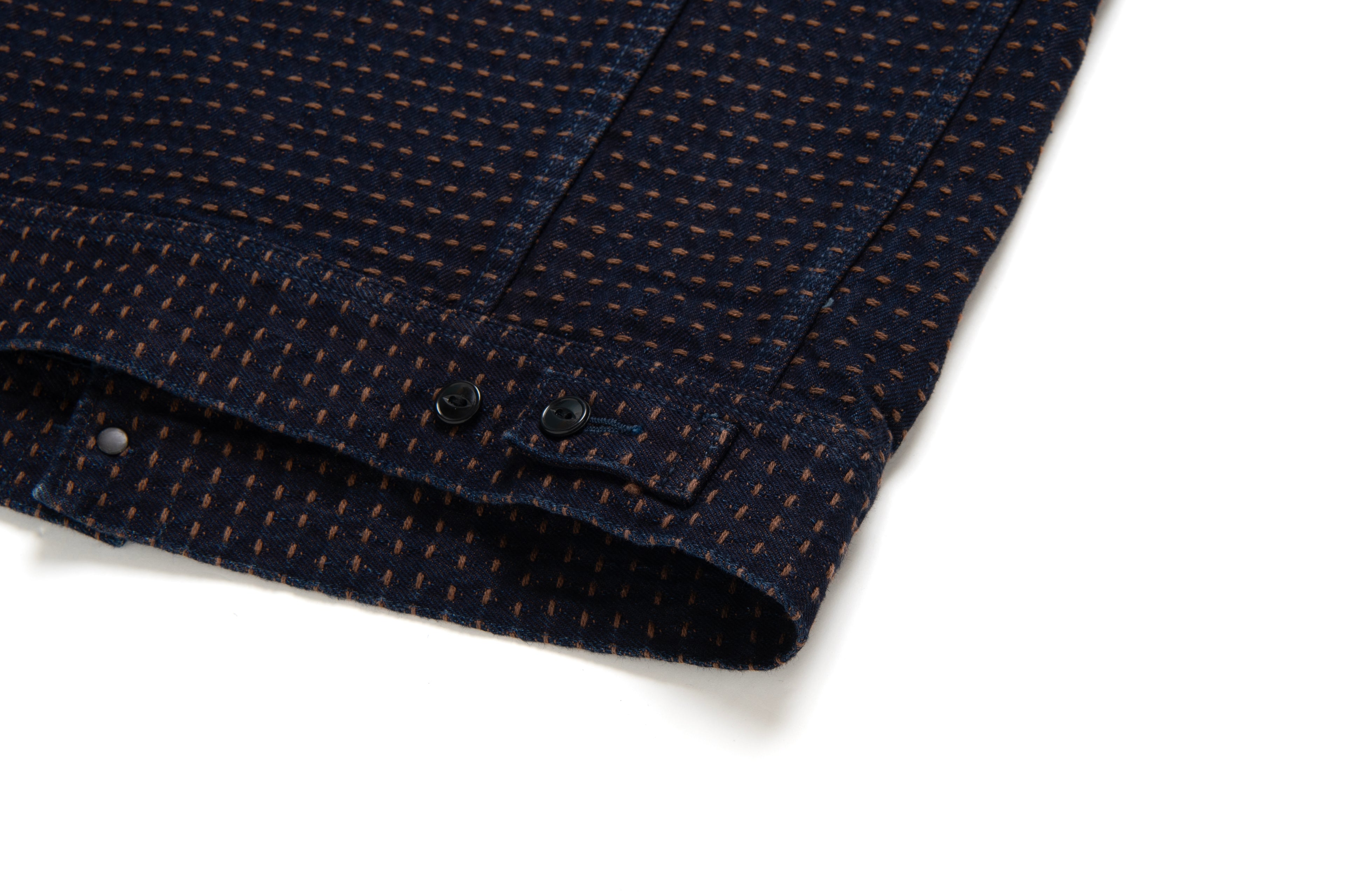 STUDIO D'ARTISAN - Kakishibu Sashiko 15oz. Kakishibu x Indigo Denim Jacket D4608 - Tempo