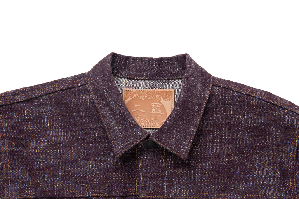 STUDIO D'ARTISAN - Pre-Order: FUTA AI Indigo & Madder Dyed 16oz. Selvedge Denim Type I Jacket - Tempo