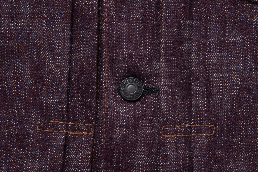 STUDIO D'ARTISAN - Pre-Order: FUTA AI Indigo & Madder Dyed 16oz. Selvedge Denim Type I Jacket - Tempo