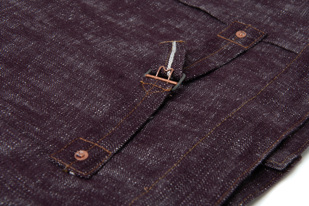STUDIO D'ARTISAN - Pre-Order: FUTA AI Indigo & Madder Dyed 16oz. Selvedge Denim Type I Jacket - Tempo