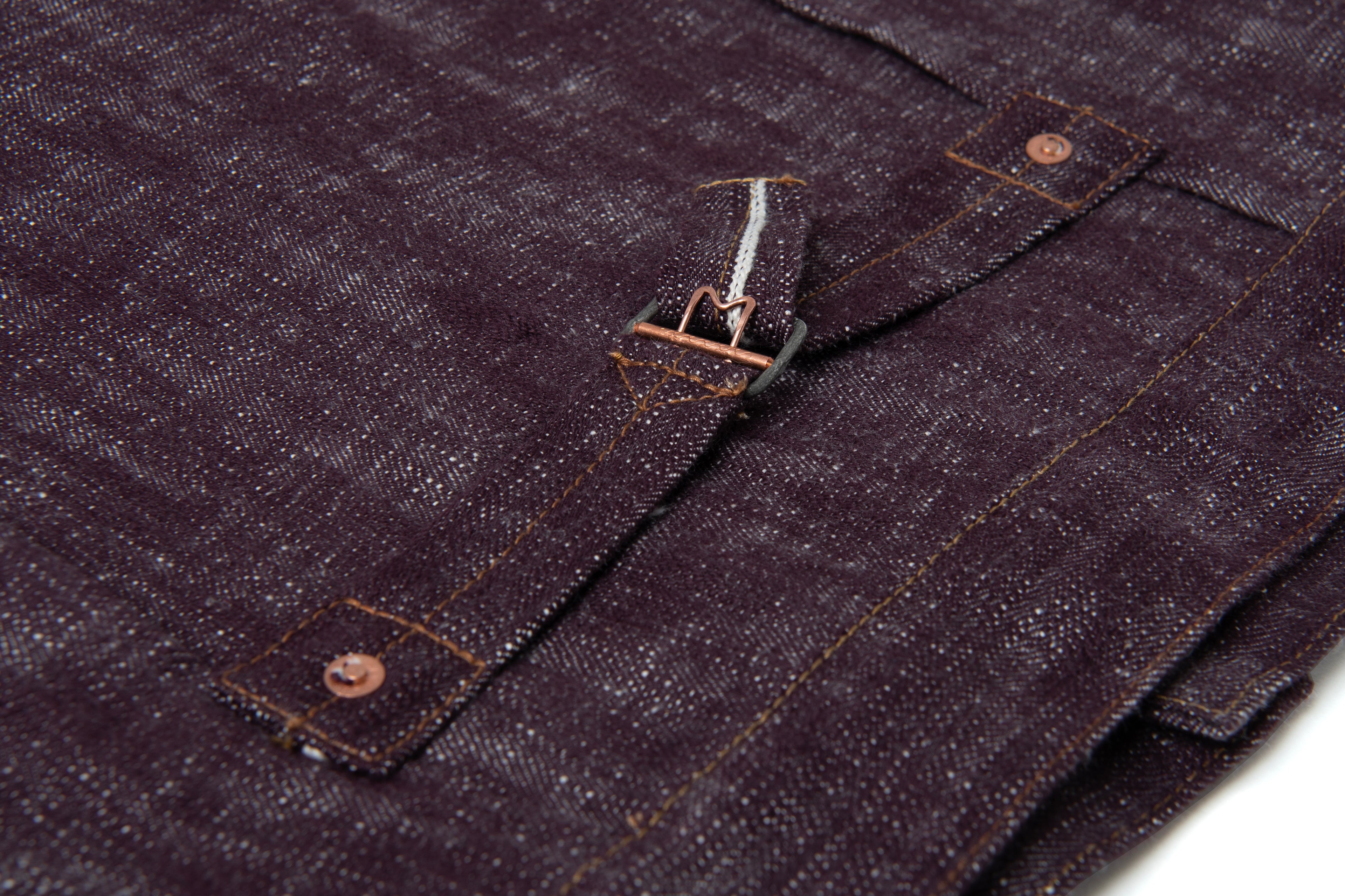 STUDIO D'ARTISAN - Pre-Order: FUTA AI Indigo & Madder Dyed 16oz. Selvedge Denim Type I Jacket - Tempo