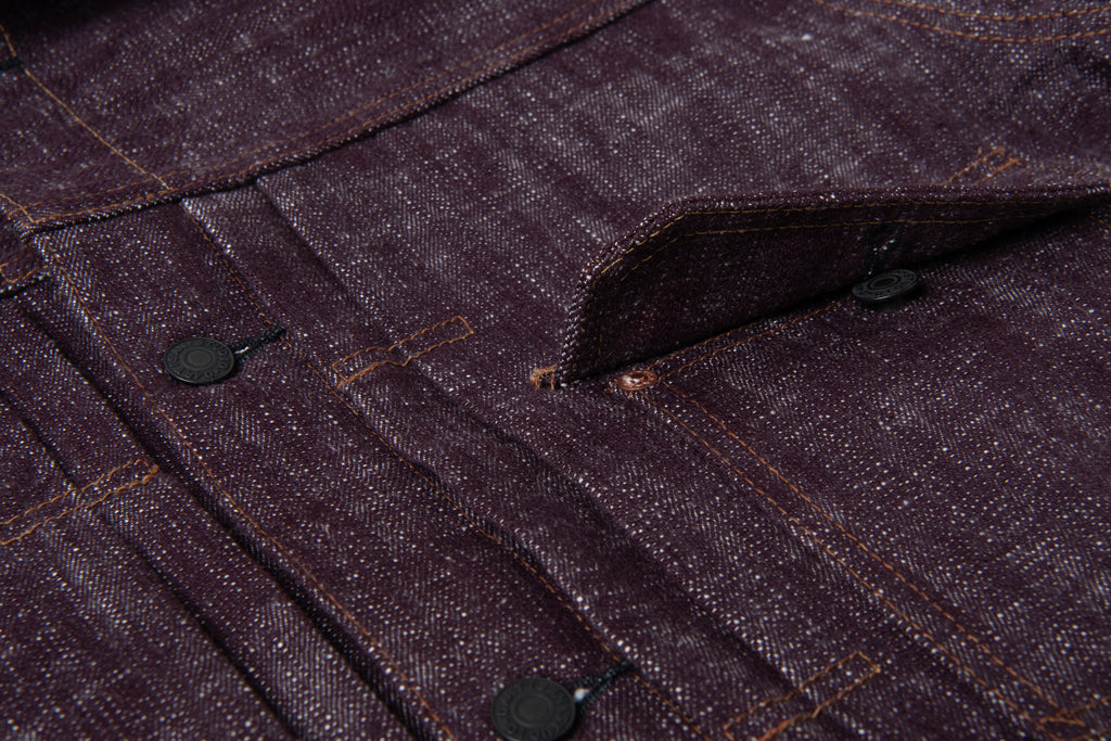 STUDIO D'ARTISAN - Pre-Order: FUTA AI Indigo & Madder Dyed 16oz. Selvedge Denim Type I Jacket - Tempo