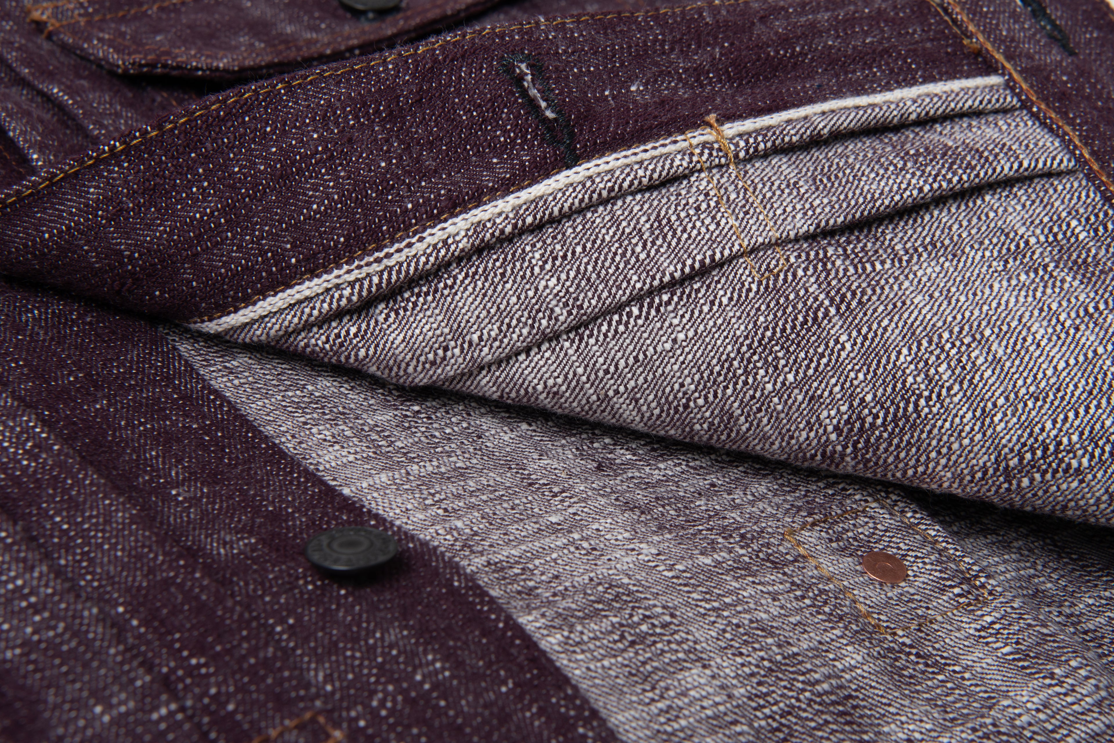 STUDIO D'ARTISAN - Pre-Order: FUTA AI Indigo & Madder Dyed 16oz. Selvedge Denim Type I Jacket - Tempo