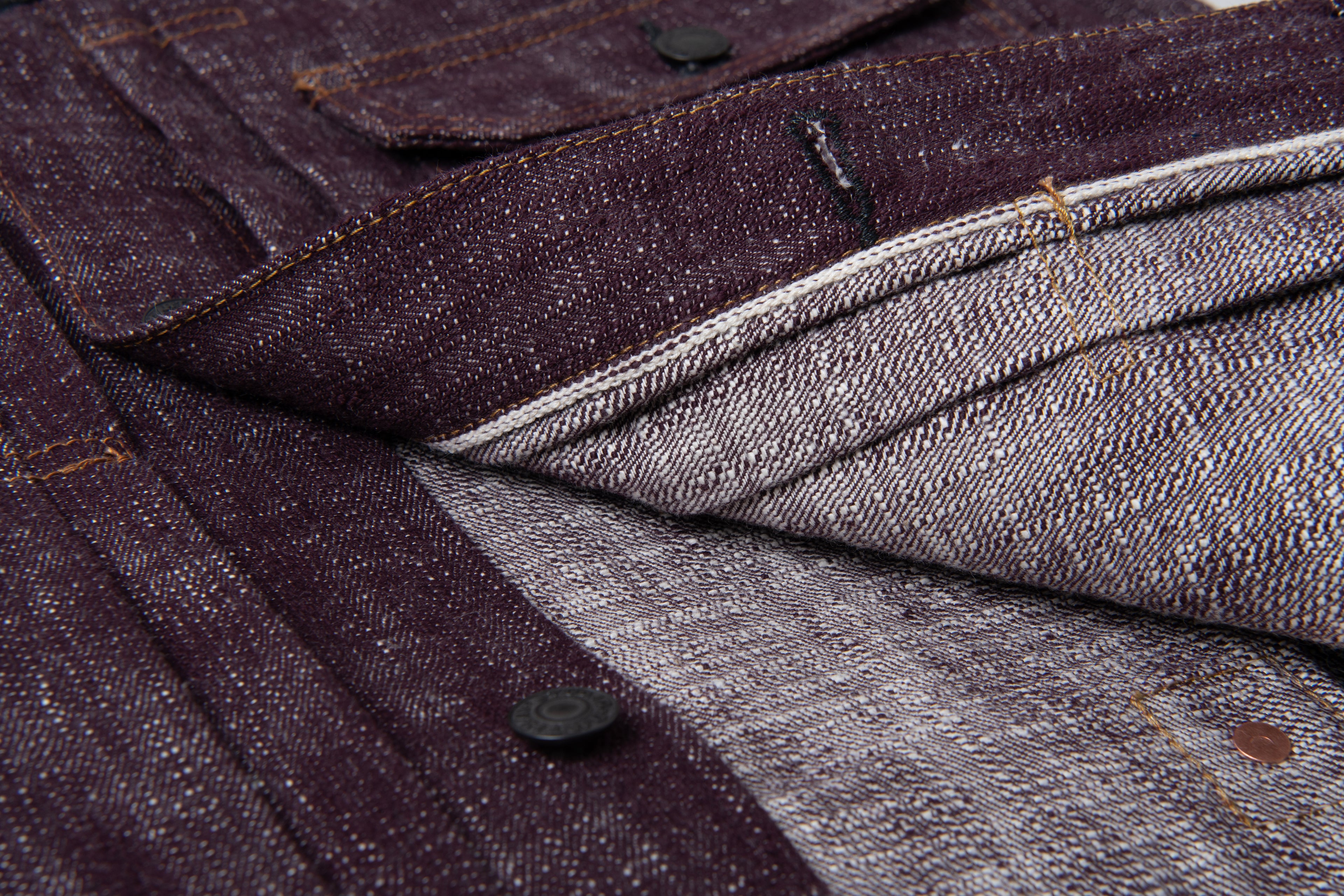 STUDIO D'ARTISAN - Pre-Order: FUTA AI Indigo & Madder Dyed 16oz. Selvedge Denim Type I Jacket - Tempo