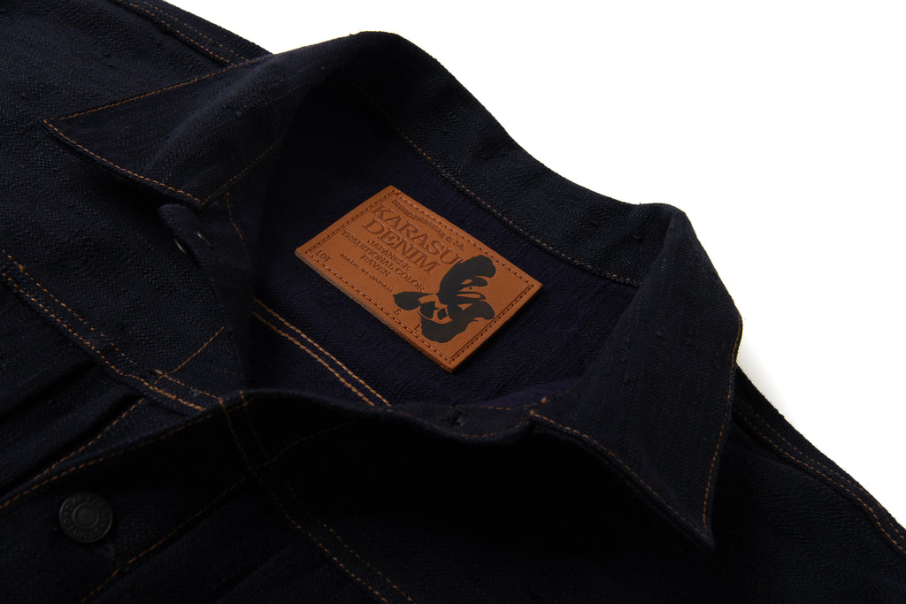 STUDIO D'ARTISAN - Pre-Order: KARASU Indigo Sumi Ink 15oz Selvedge Denim Type II Jacket - Tempo