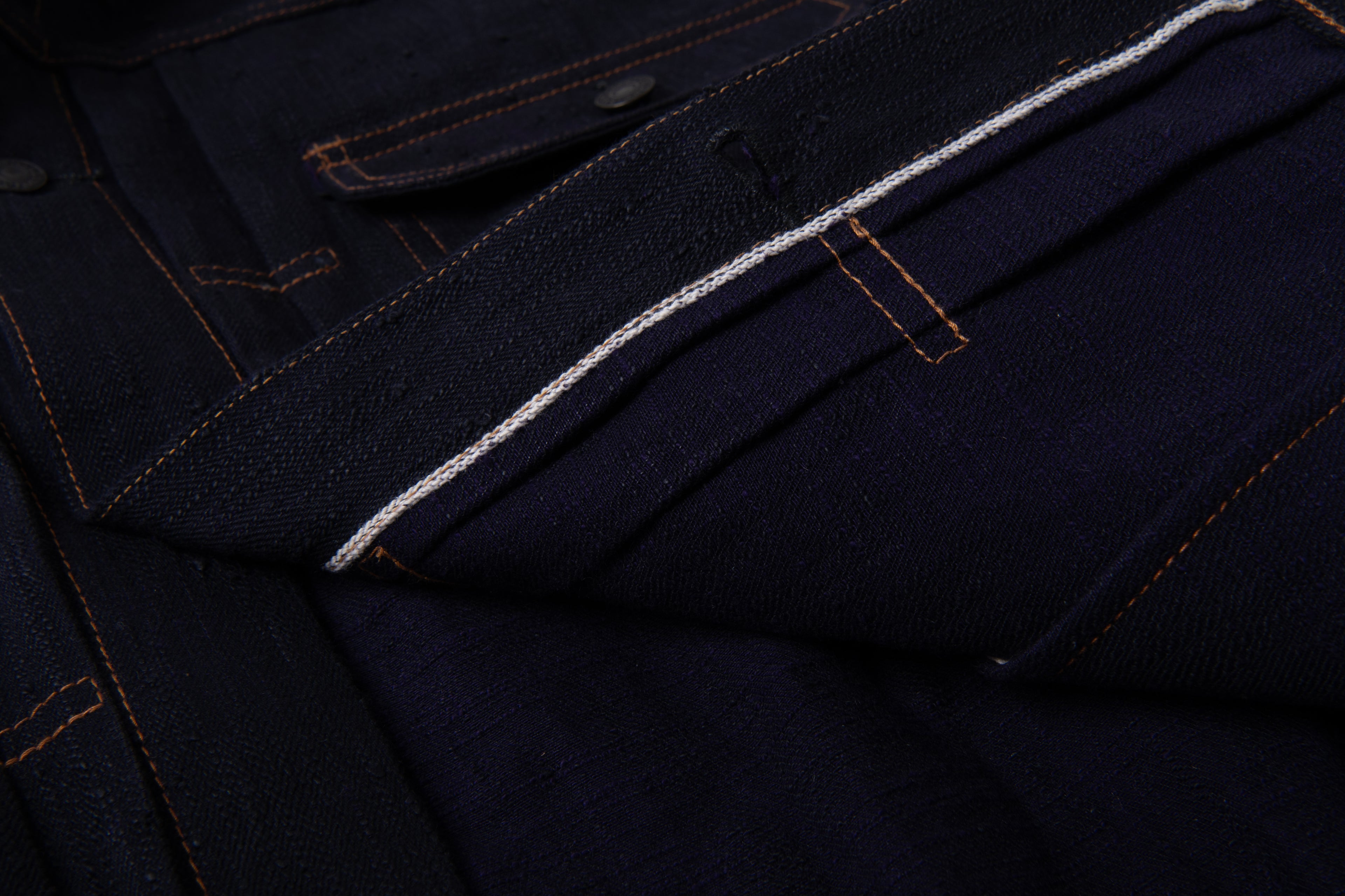 STUDIO D'ARTISAN - Pre-Order: KARASU Indigo Sumi Ink 15oz Selvedge Denim Type II Jacket - Tempo