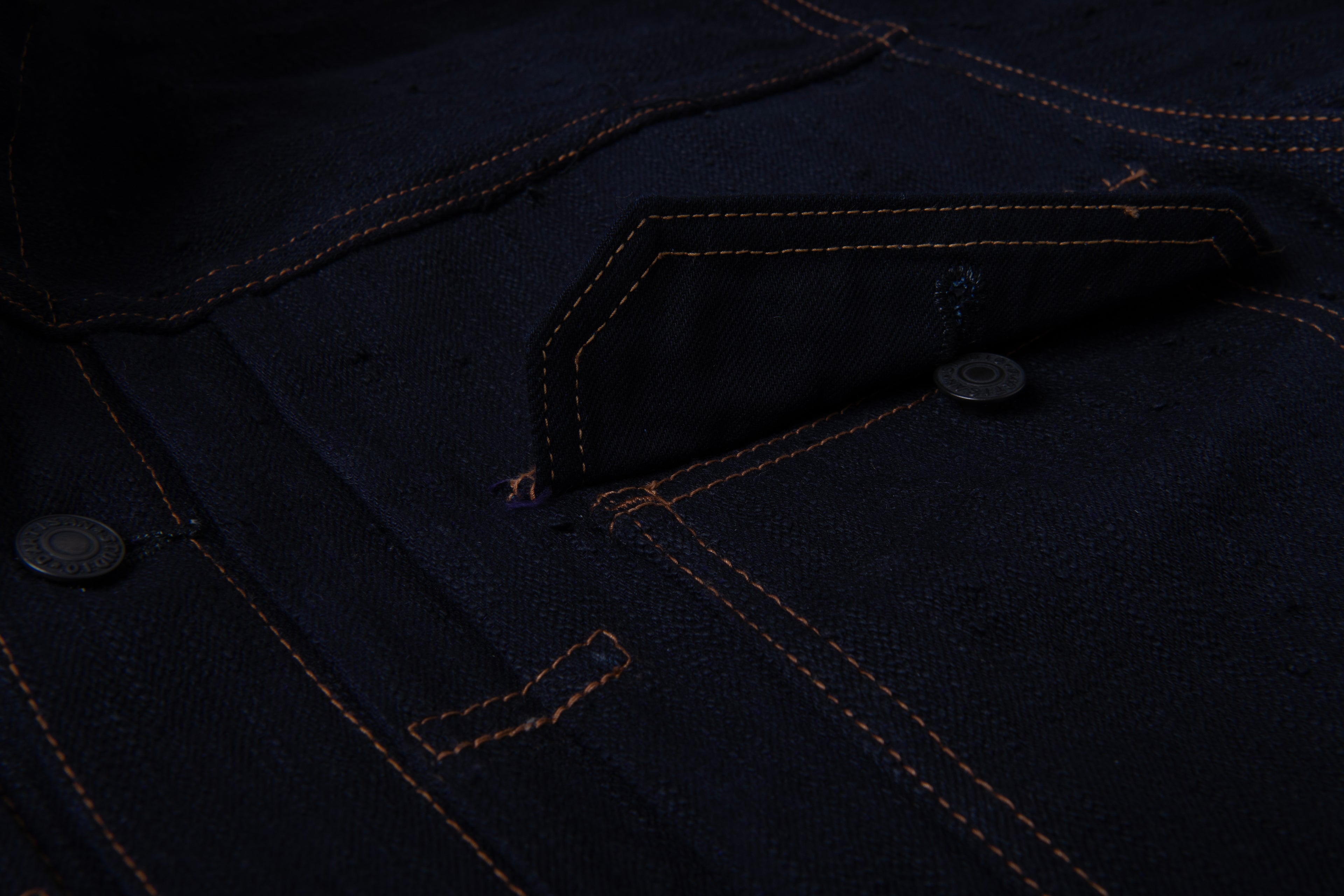 STUDIO D'ARTISAN - Pre-Order: KARASU Indigo Sumi Ink 15oz Selvedge Denim Type II Jacket - Tempo