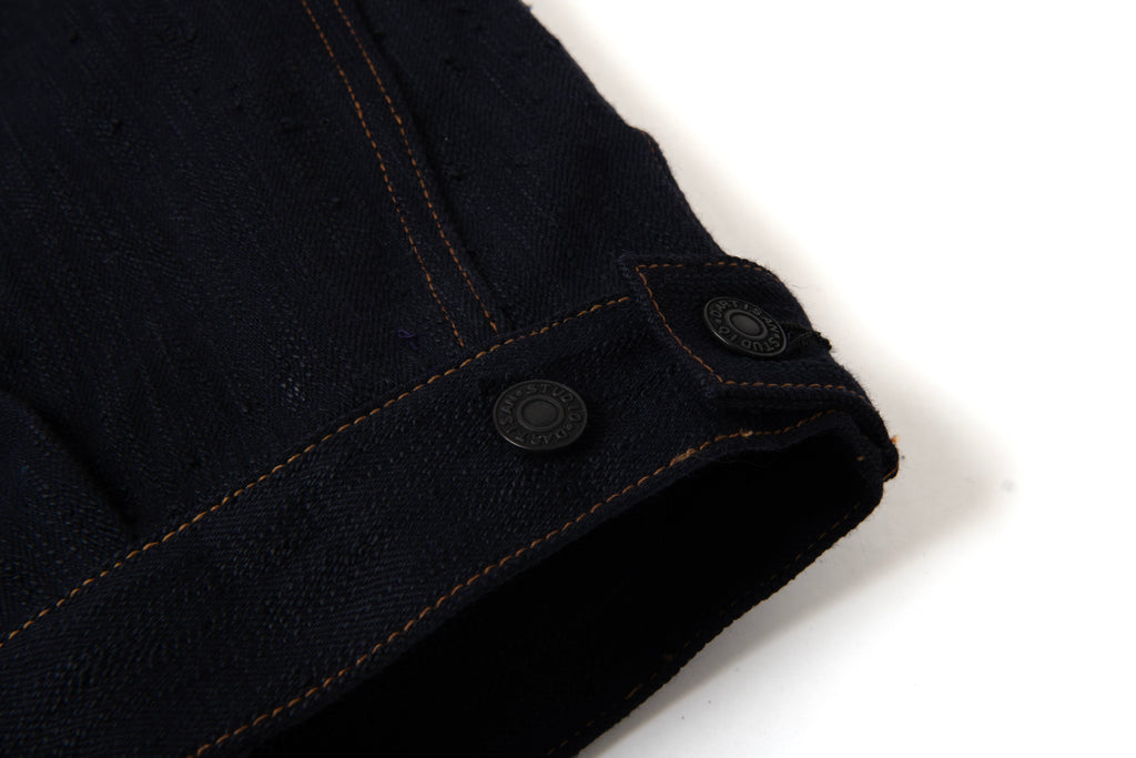 STUDIO D'ARTISAN - Pre-Order: KARASU Indigo Sumi Ink 15oz Selvedge Denim Type II Jacket - Tempo