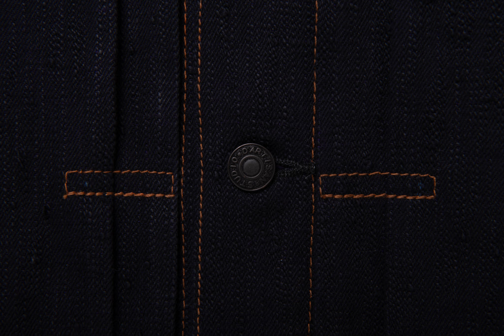 STUDIO D'ARTISAN - Pre-Order: KARASU Indigo Sumi Ink 15oz Selvedge Denim Type II Jacket - Tempo
