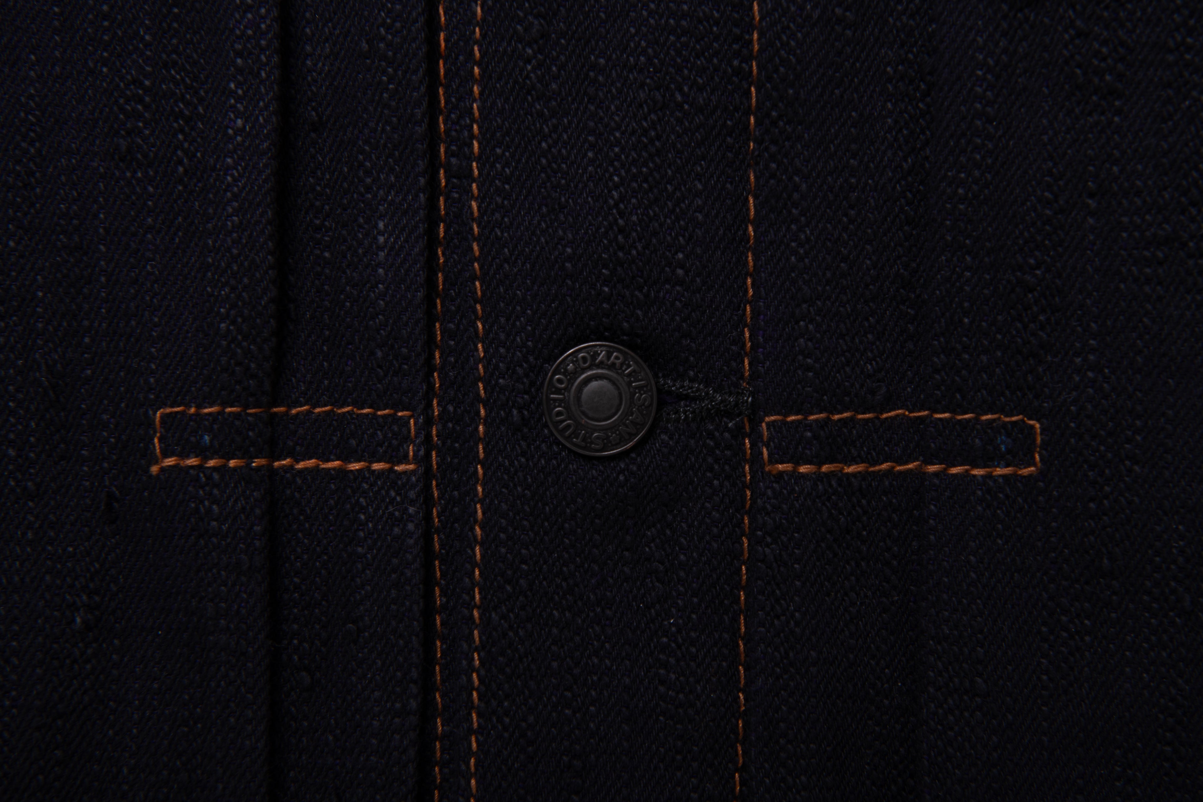 STUDIO D'ARTISAN - Pre-Order: KARASU Indigo Sumi Ink 15oz Selvedge Denim Type II Jacket - Tempo