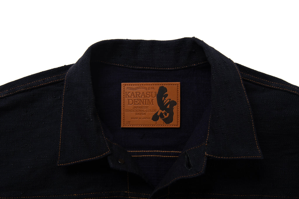 STUDIO D'ARTISAN - Pre-Order: KARASU Indigo Sumi Ink 15oz Selvedge Denim Type II Jacket - Tempo
