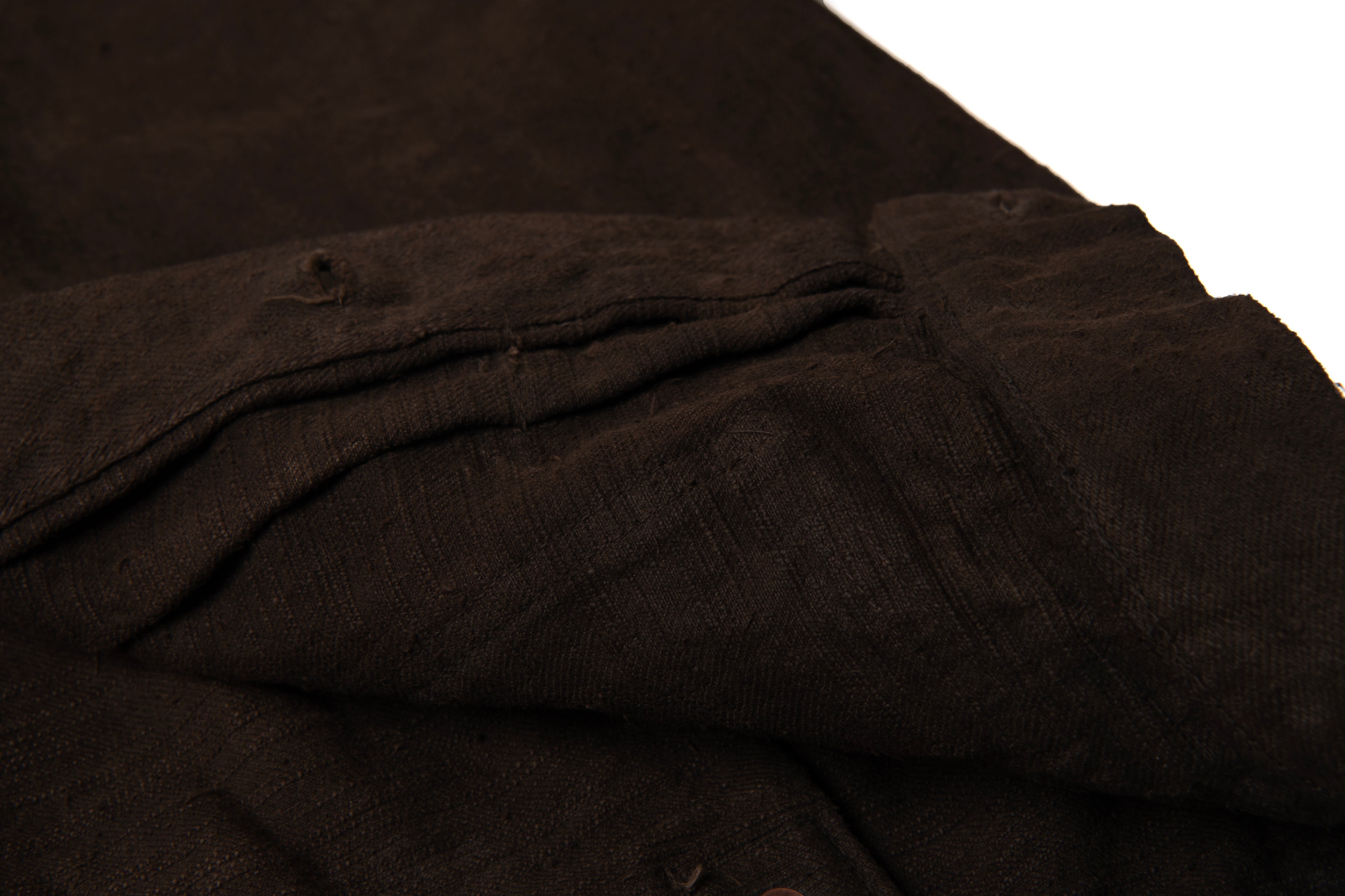 STUDIO D'ARTISAN - Pre-Order: Amami Mud Dyed 15oz. GL3 Selvedge Denim Jacket - Dark Brown - Tempo