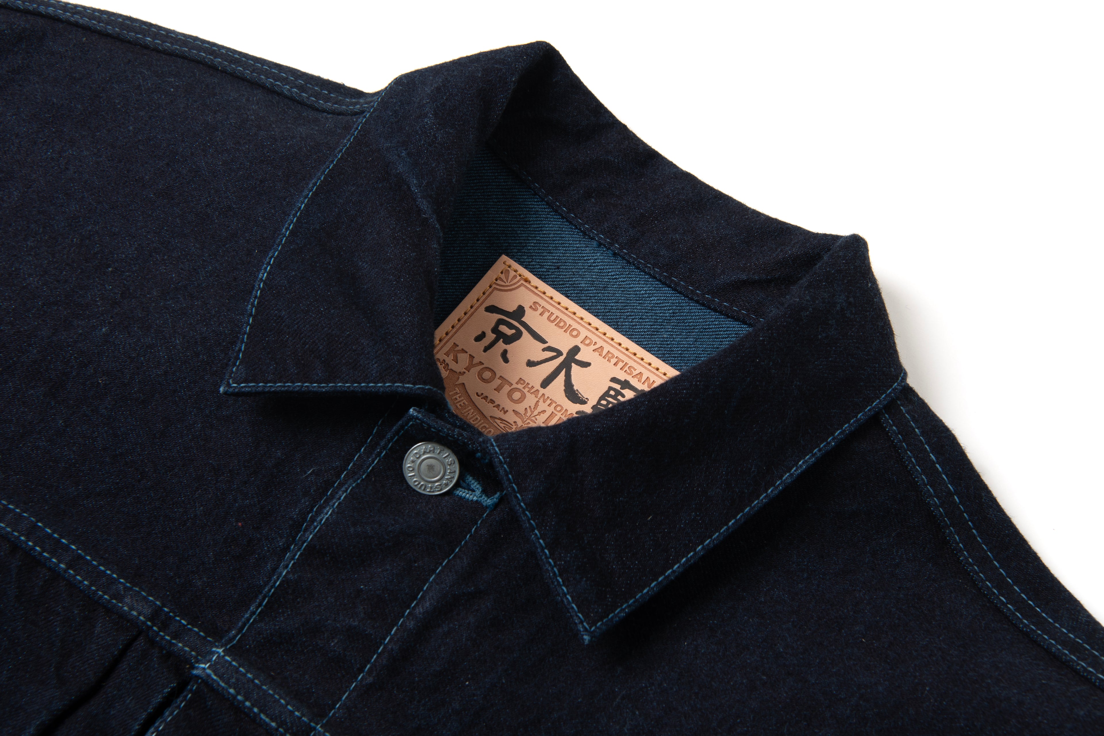 STUDIO D'ARTISAN - PRE-ORDER: KYOTO AQUA INDIGO TYPE II DENIM JACKET in ASAGI 15oz D4647 - Tempo