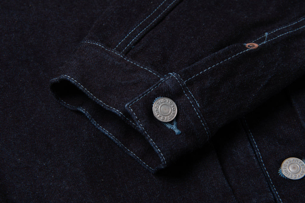 STUDIO D'ARTISAN - PRE-ORDER: KYOTO AQUA INDIGO TYPE II DENIM JACKET in ASAGI 15oz D4647 - Tempo