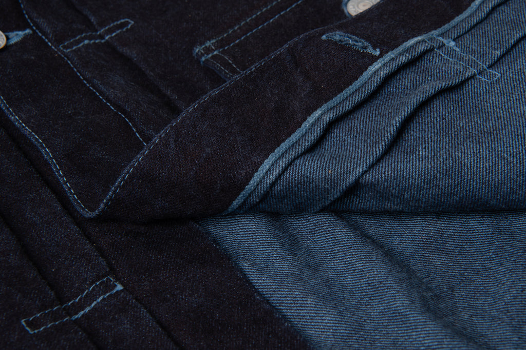 STUDIO D'ARTISAN - PRE-ORDER: KYOTO AQUA INDIGO TYPE II DENIM JACKET in ASAGI 15oz D4647 - Tempo